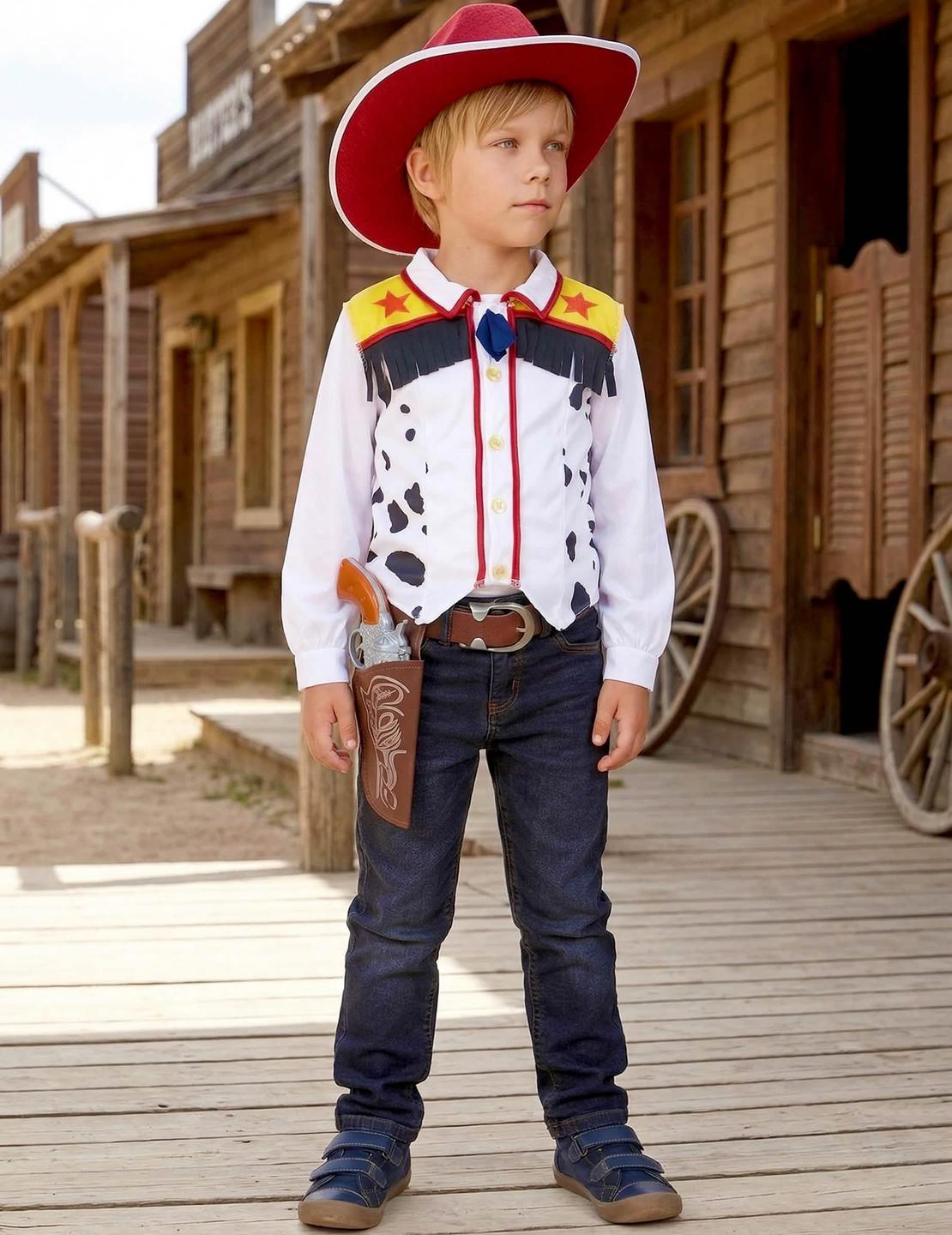 Cowboy jelmez fiúknak western díszletben