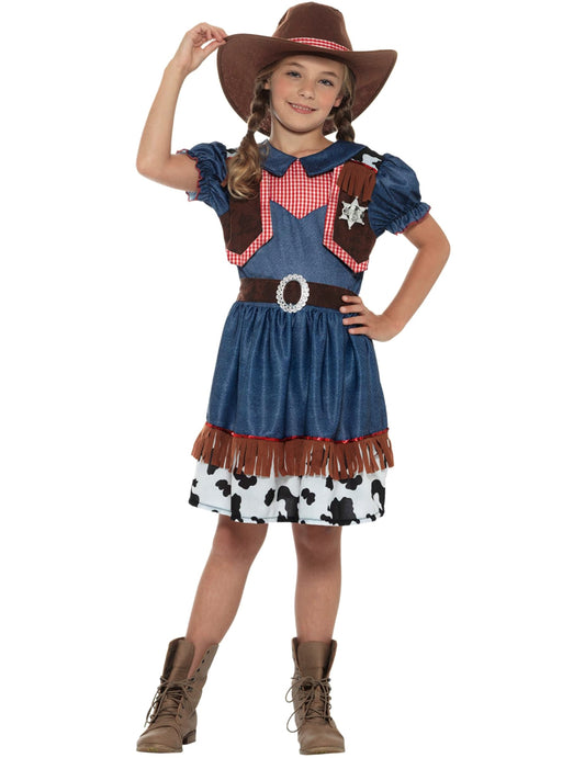 Elölnézetből a texasi cowgirl jelmez lány számára