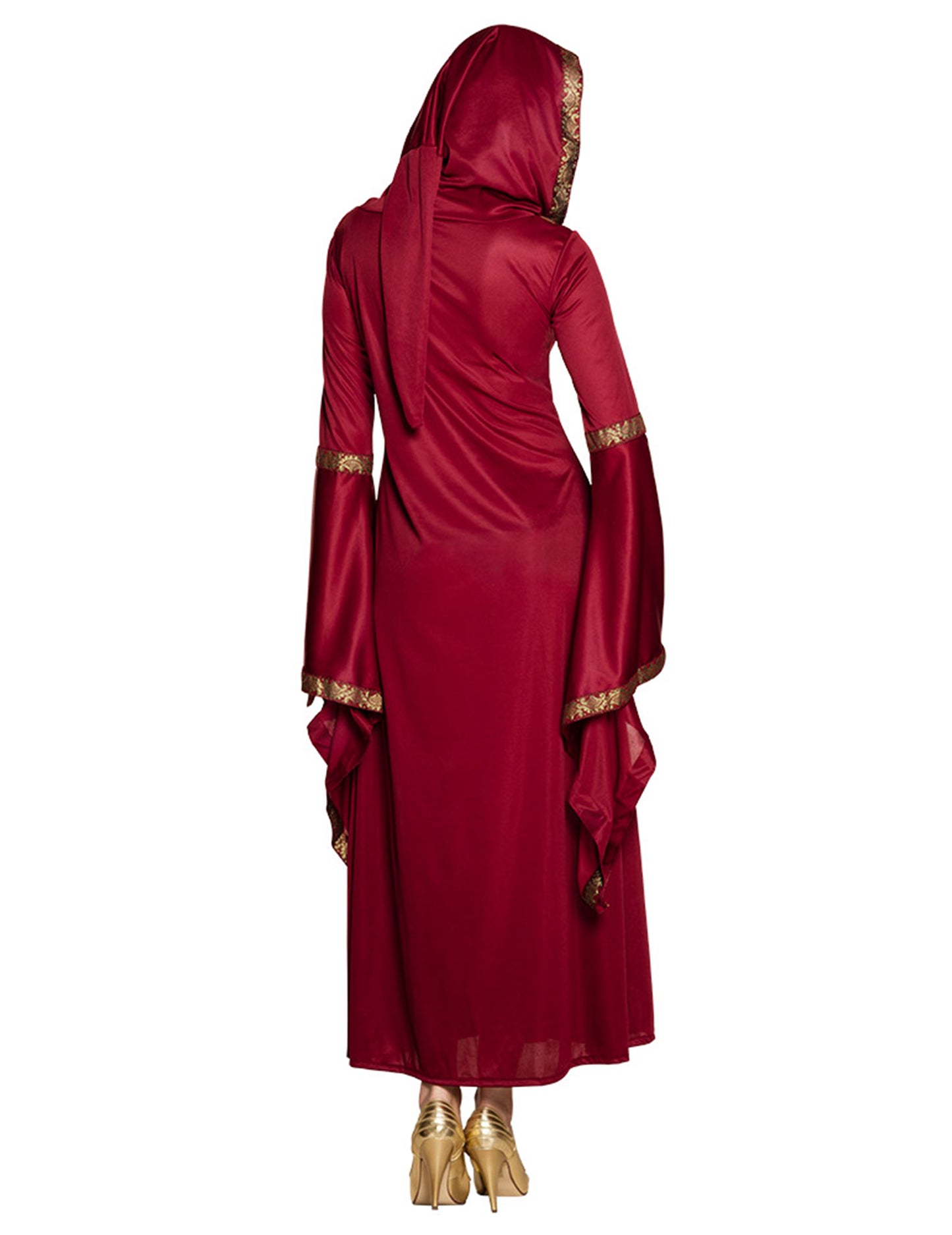 Piros hölgy álruhás nő