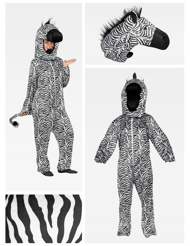 Felnőtt zebra kombinált jelmez
