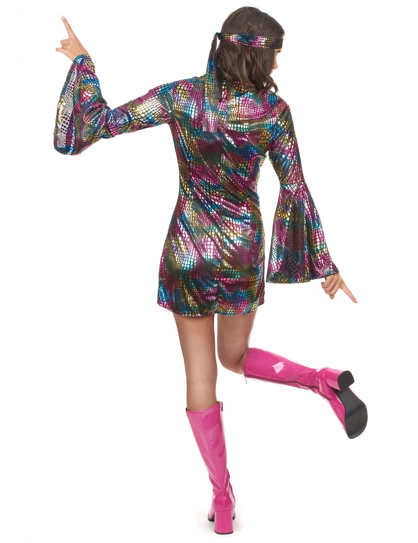 A nők többszínű disco álruhája