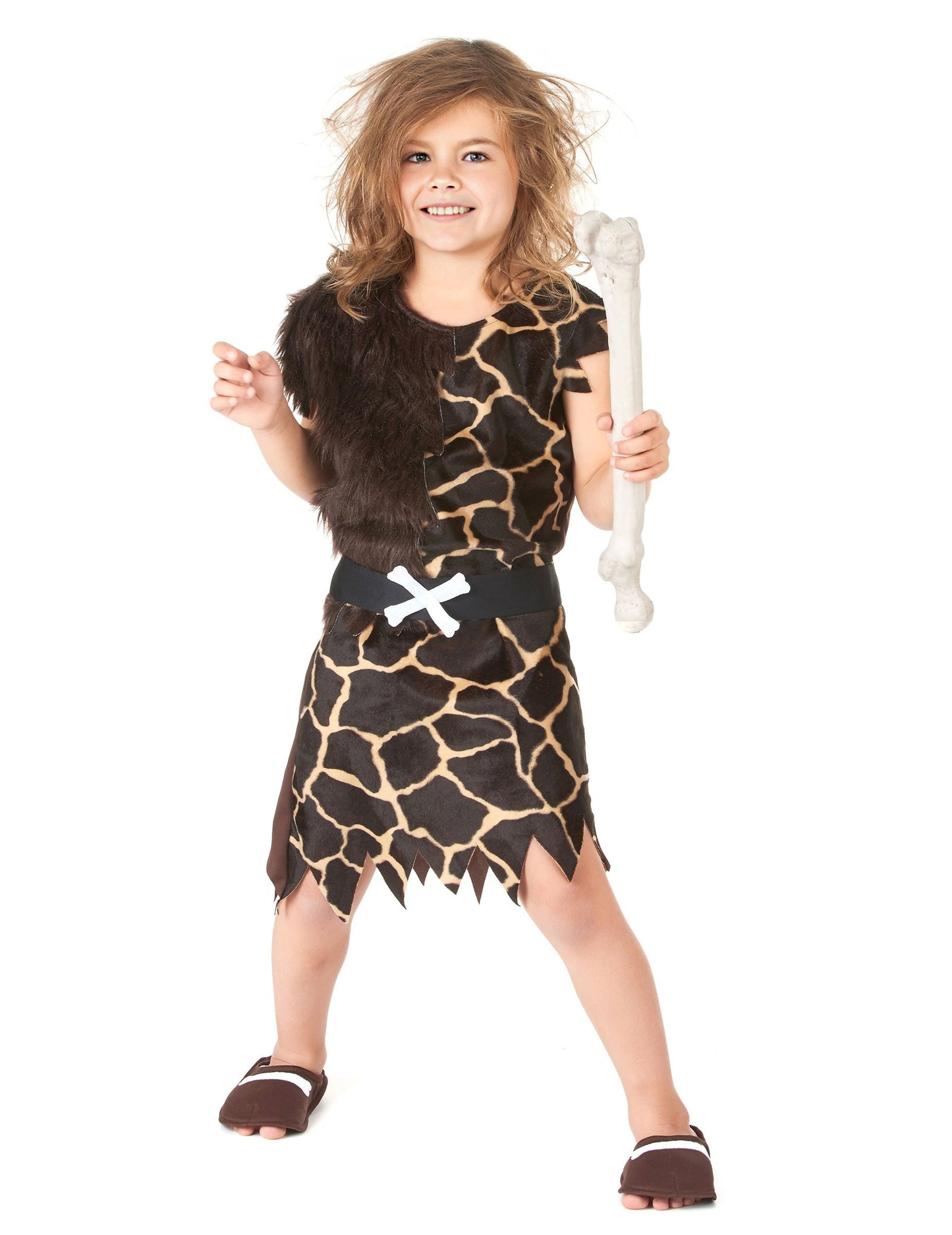 Vue de face du déguisement des cavernes pour enfant