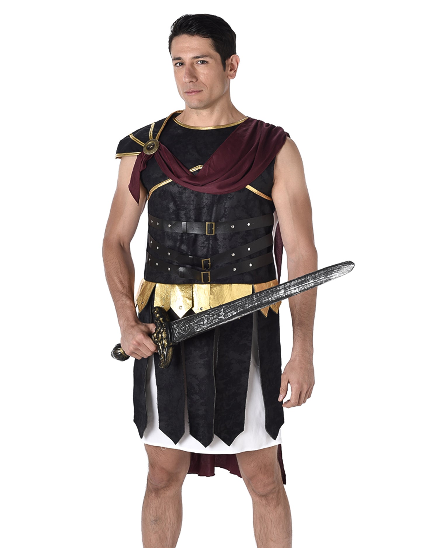 Fekete és arany római és arany gladiátor jelmez