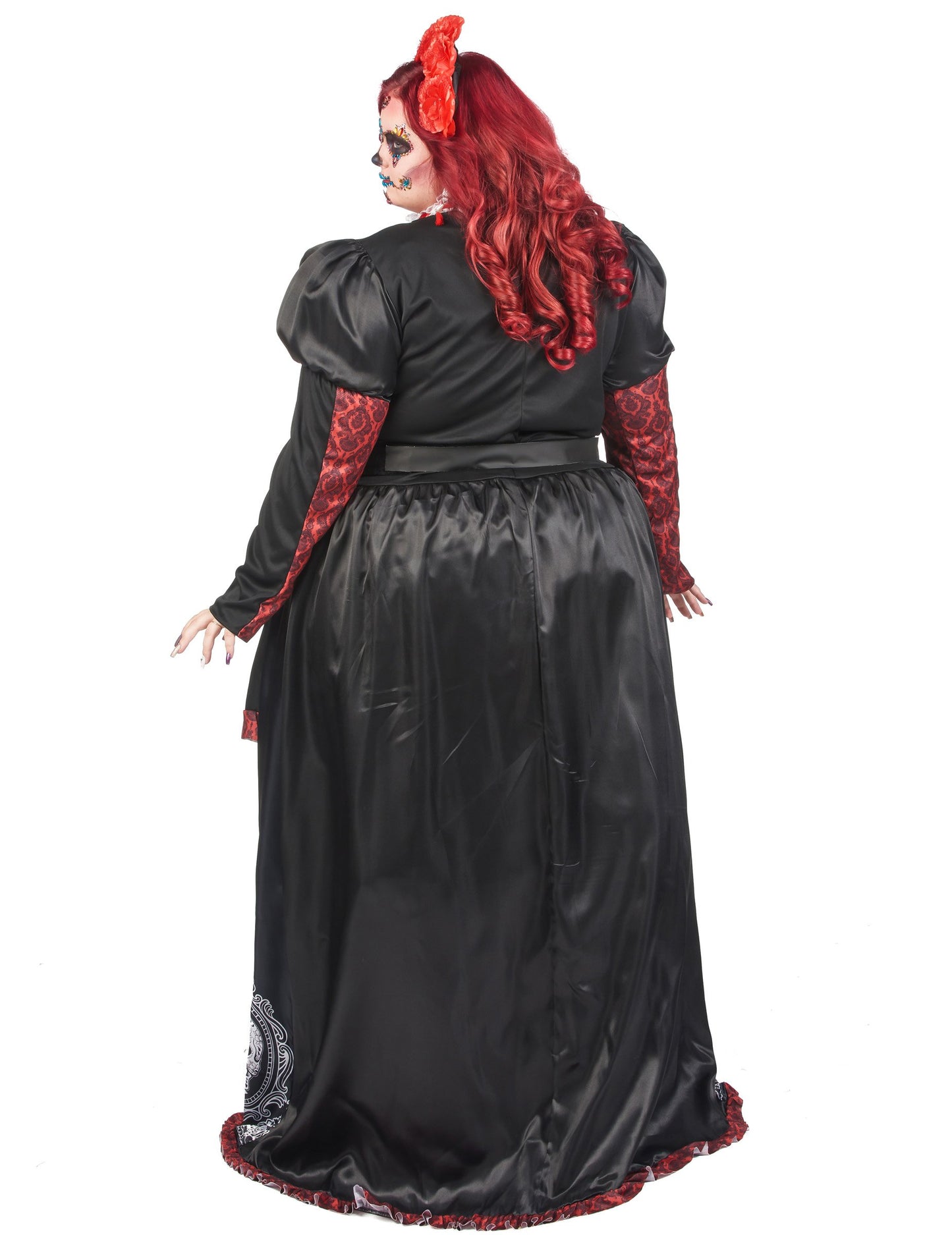 Nagy derék jelmez hosszú ruhája Los muertos nő