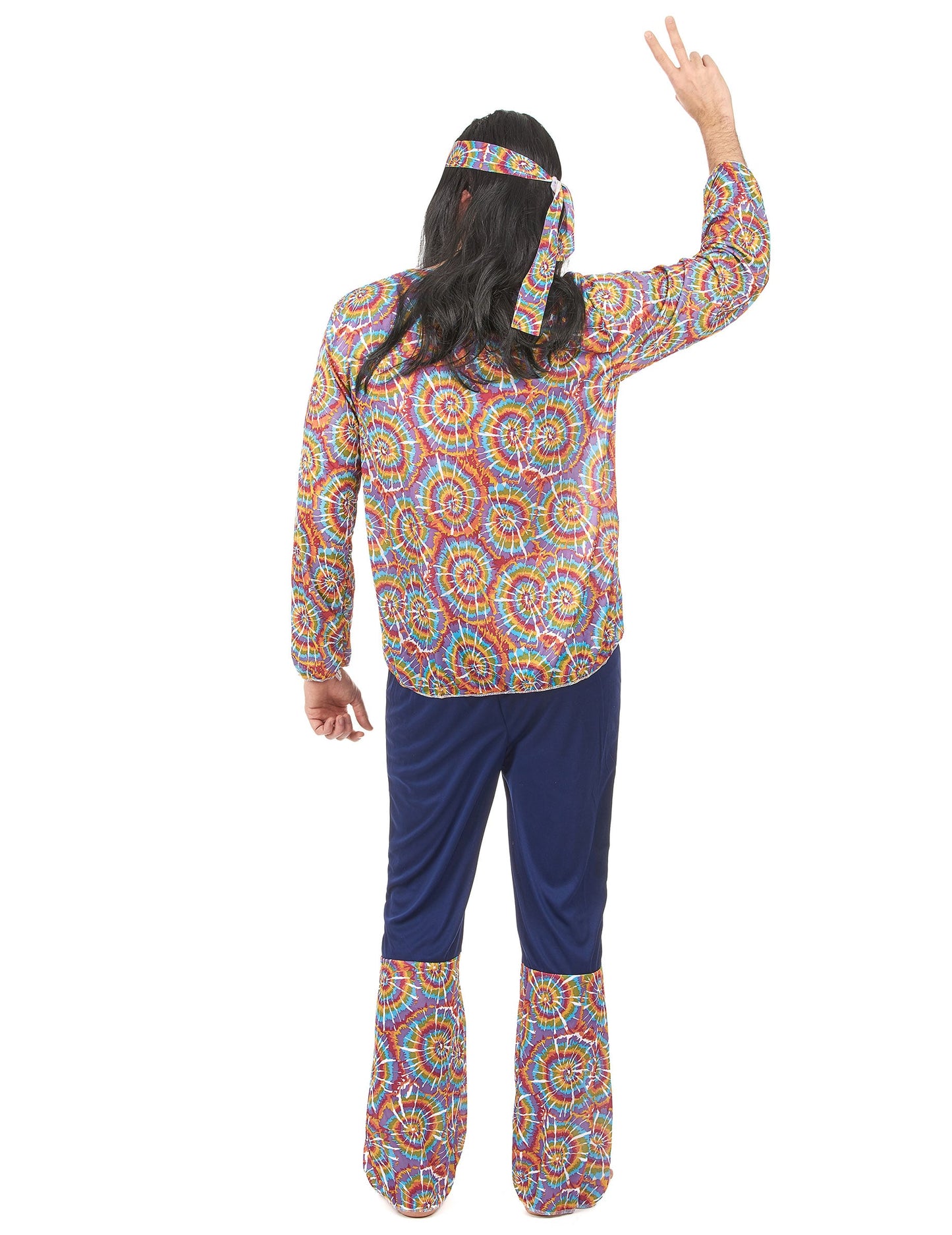 Vue de dos du déguisement hippie motif psychédélique