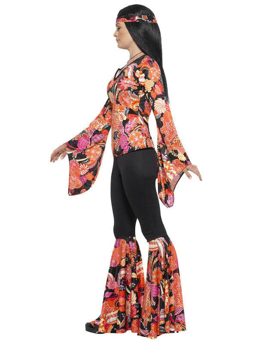 Vue de profil du déguisement hippie pour femme