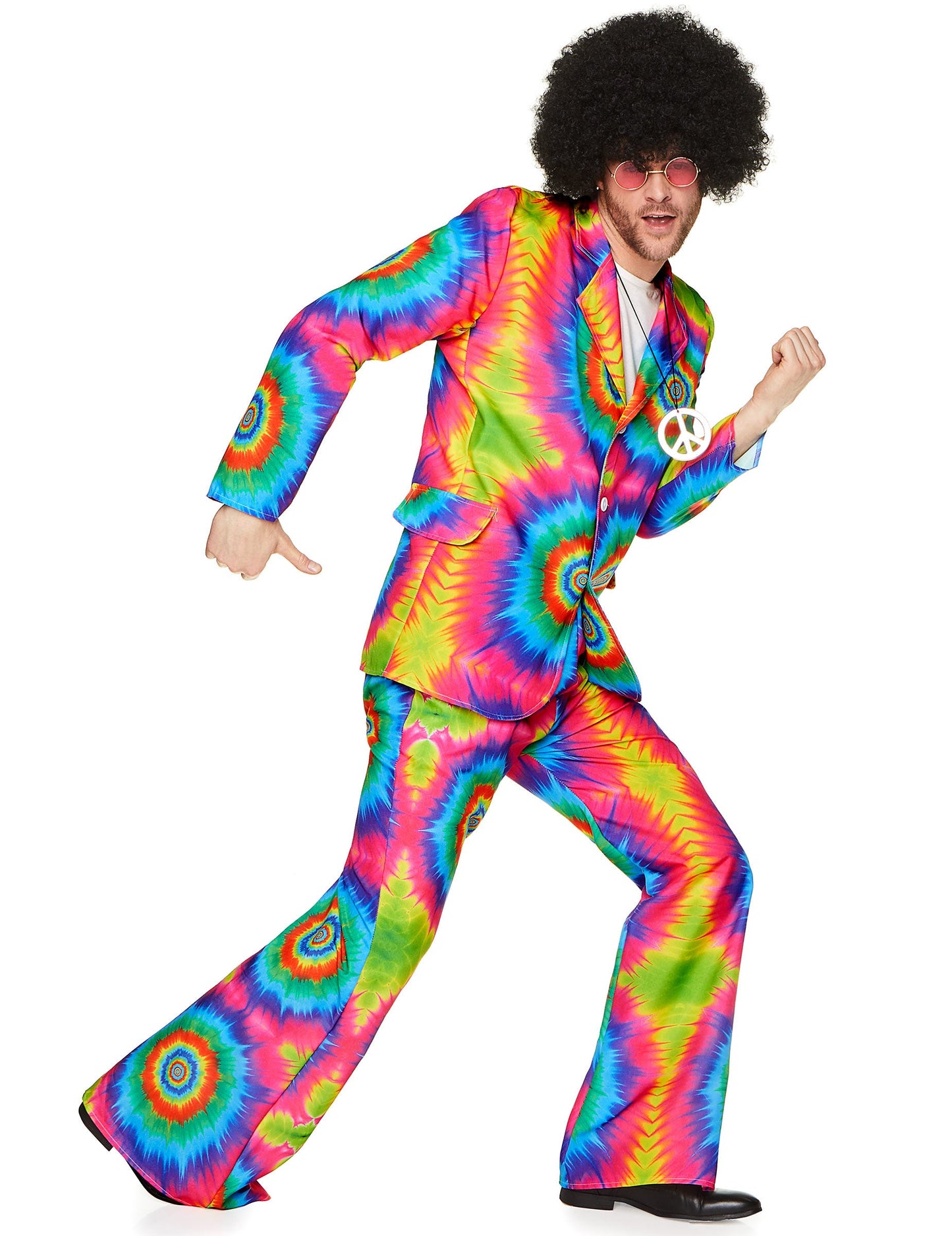 Vue de profil du déguisement de couple hippie psychédélique