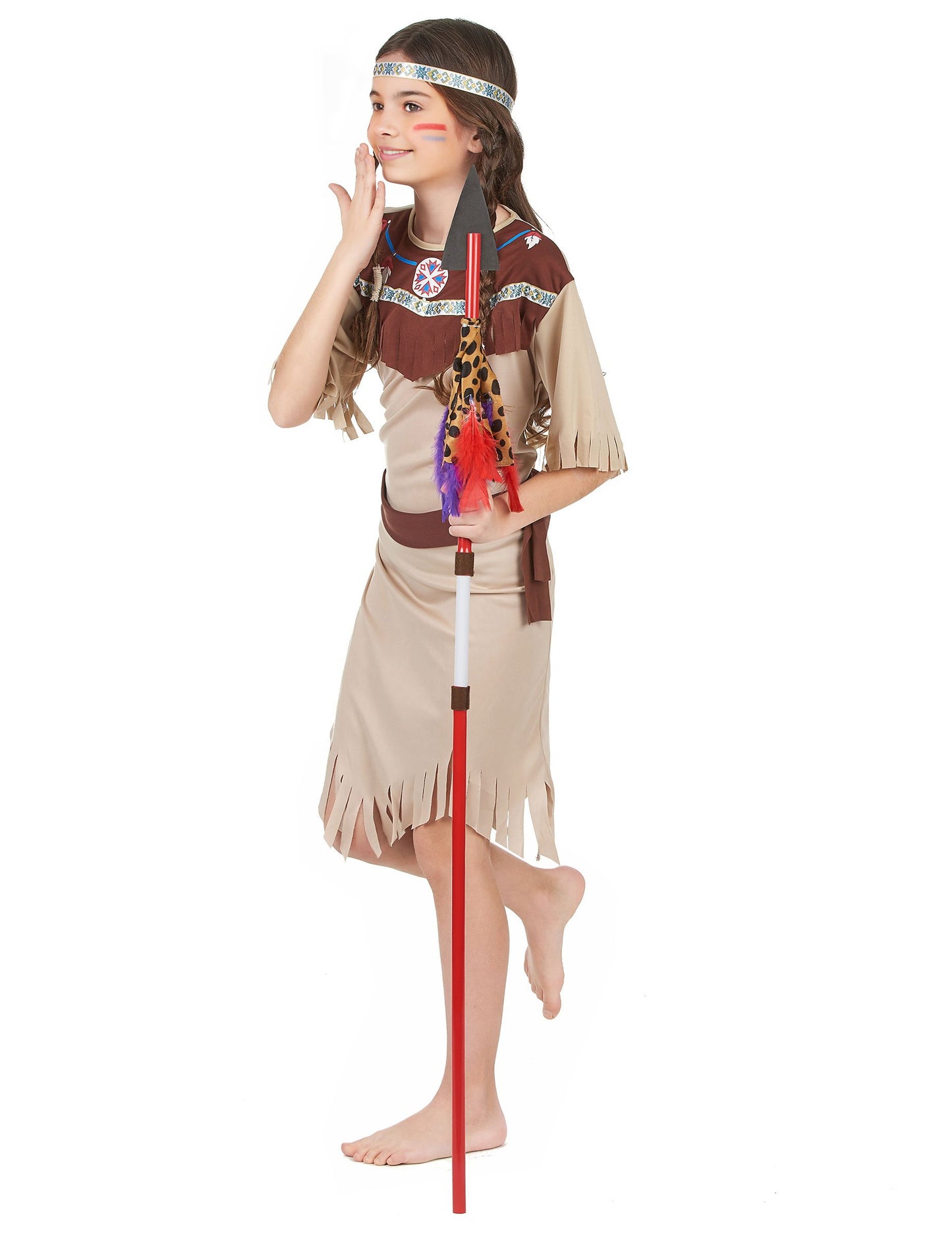 Bézs indiai álruhák rojtos lányokkal