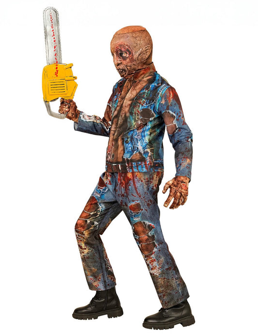 Vue de profil du déguisement intégral zombie pour enfant