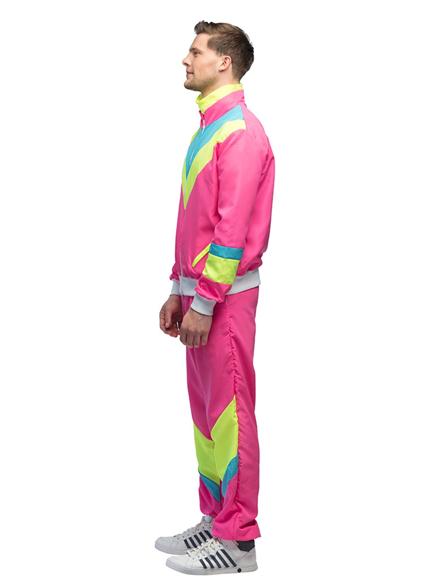 Férfi neon rózsaszín retro kocogó jelmez