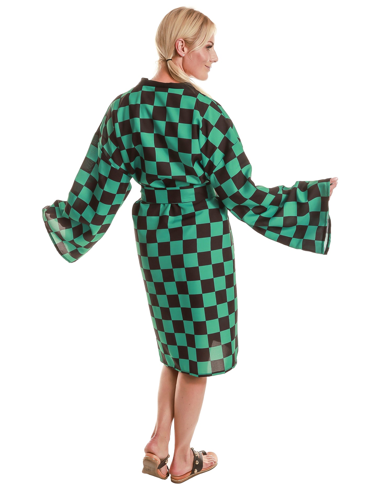 Felnőtt kockás kimono manga jelmez