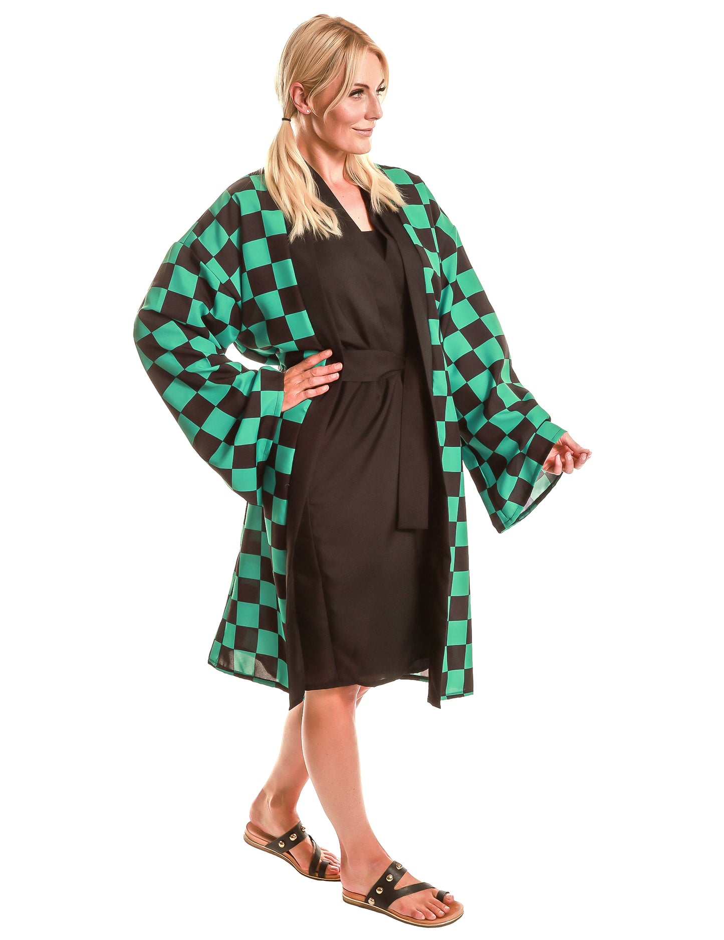 Felnőtt kockás kimono manga jelmez