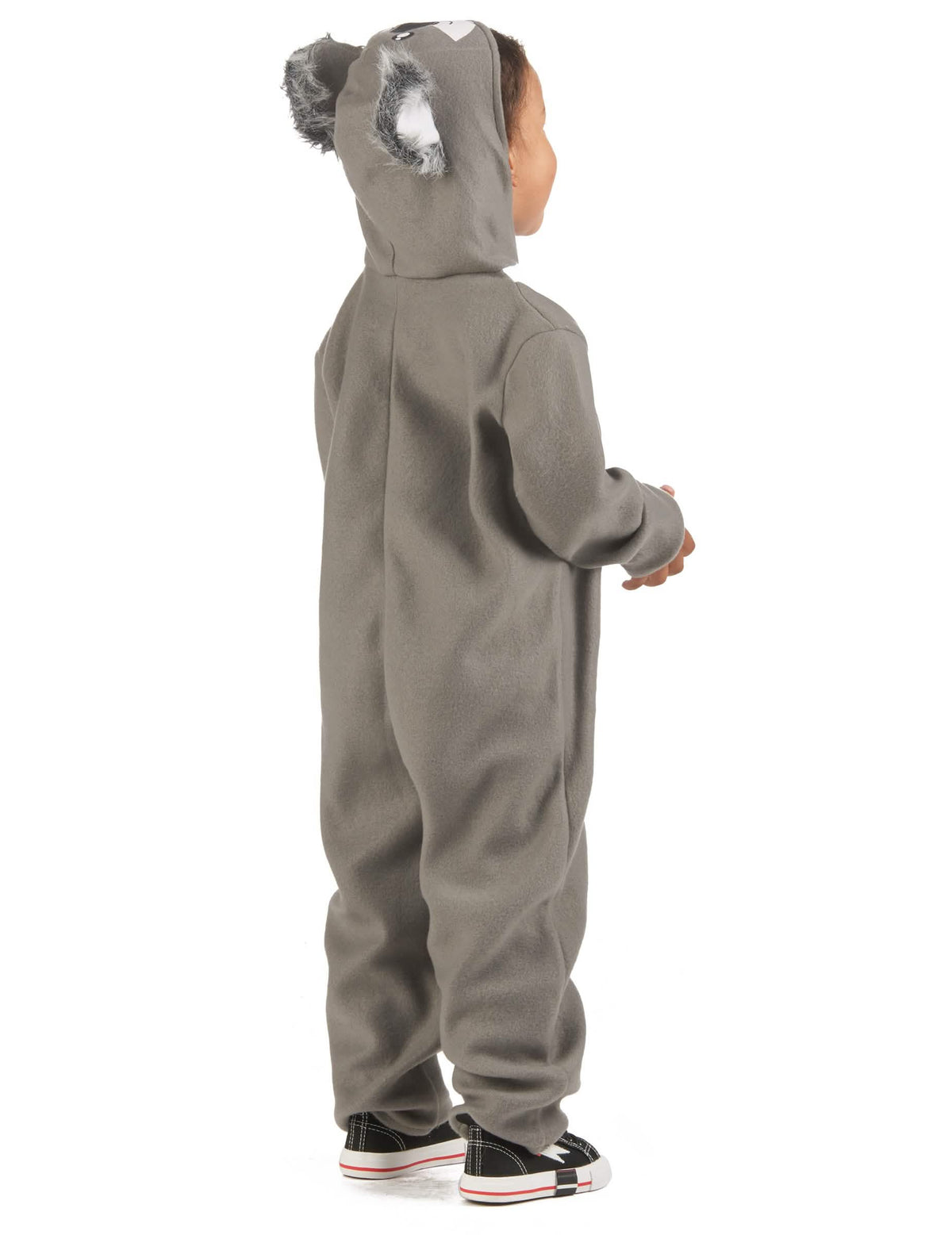 Hátulnézet a gyermek koala jelmezről