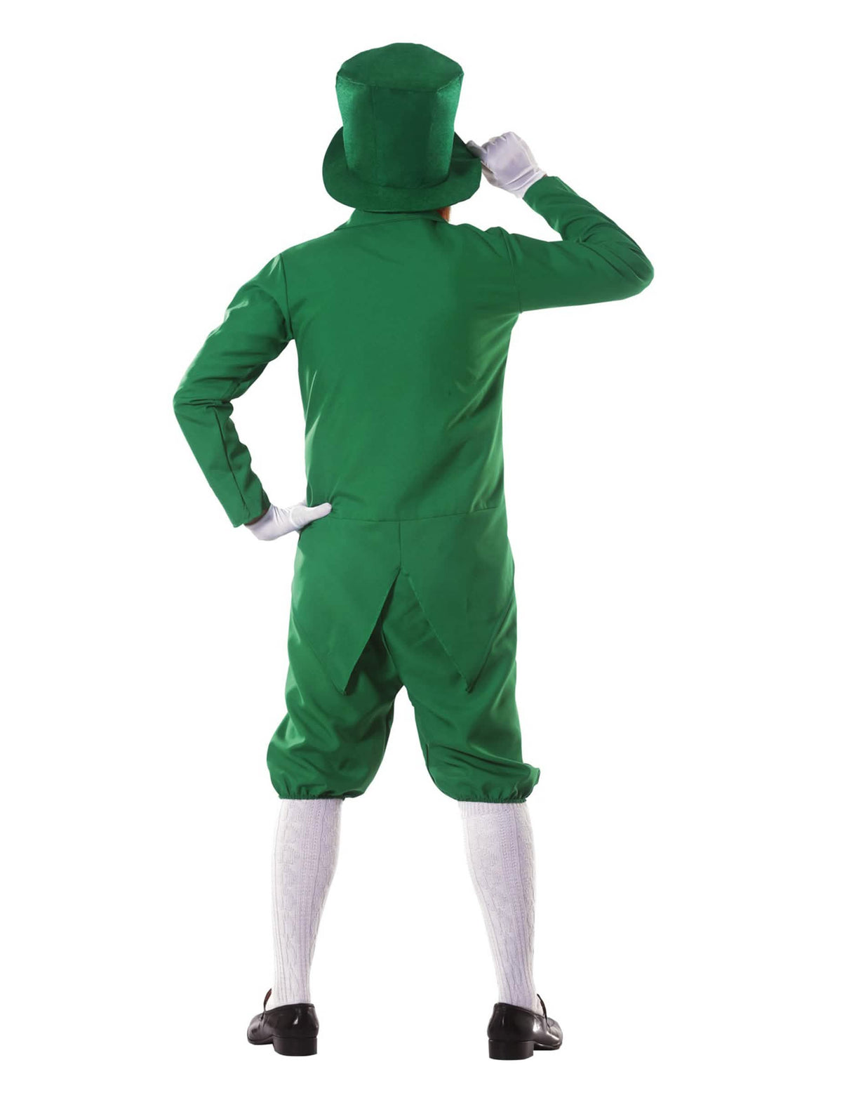 Hátulnézet a férfi leprechaun jelmezről