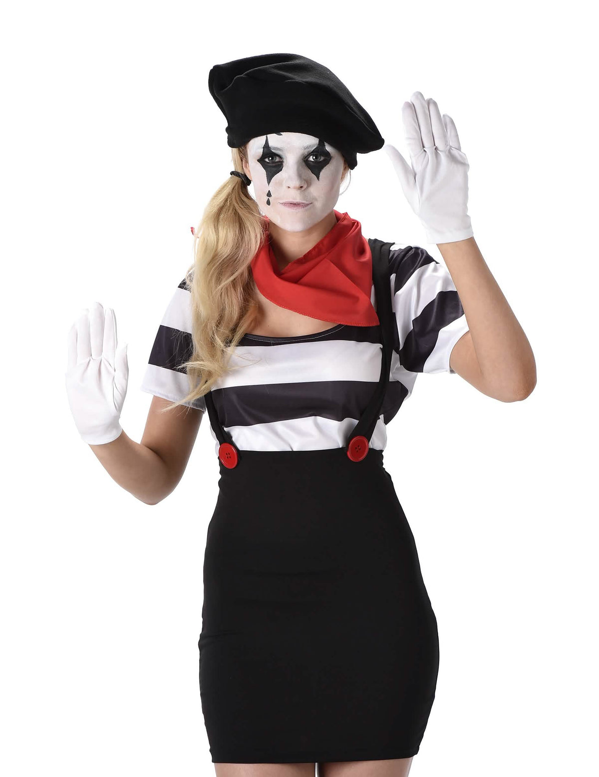 Fekete-fehér női mime jelmez