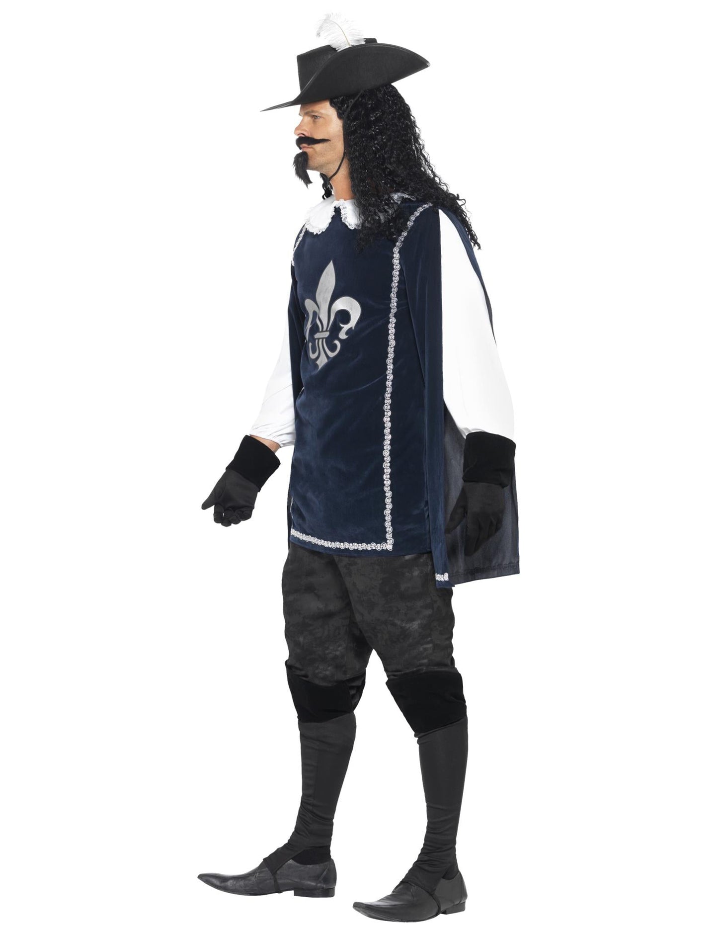 Férfi sötétkék muskétás álruhában