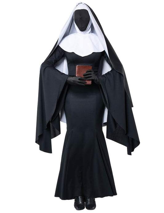 Détail du livre accessoire tenu avec le déguisement nonne longue luxe