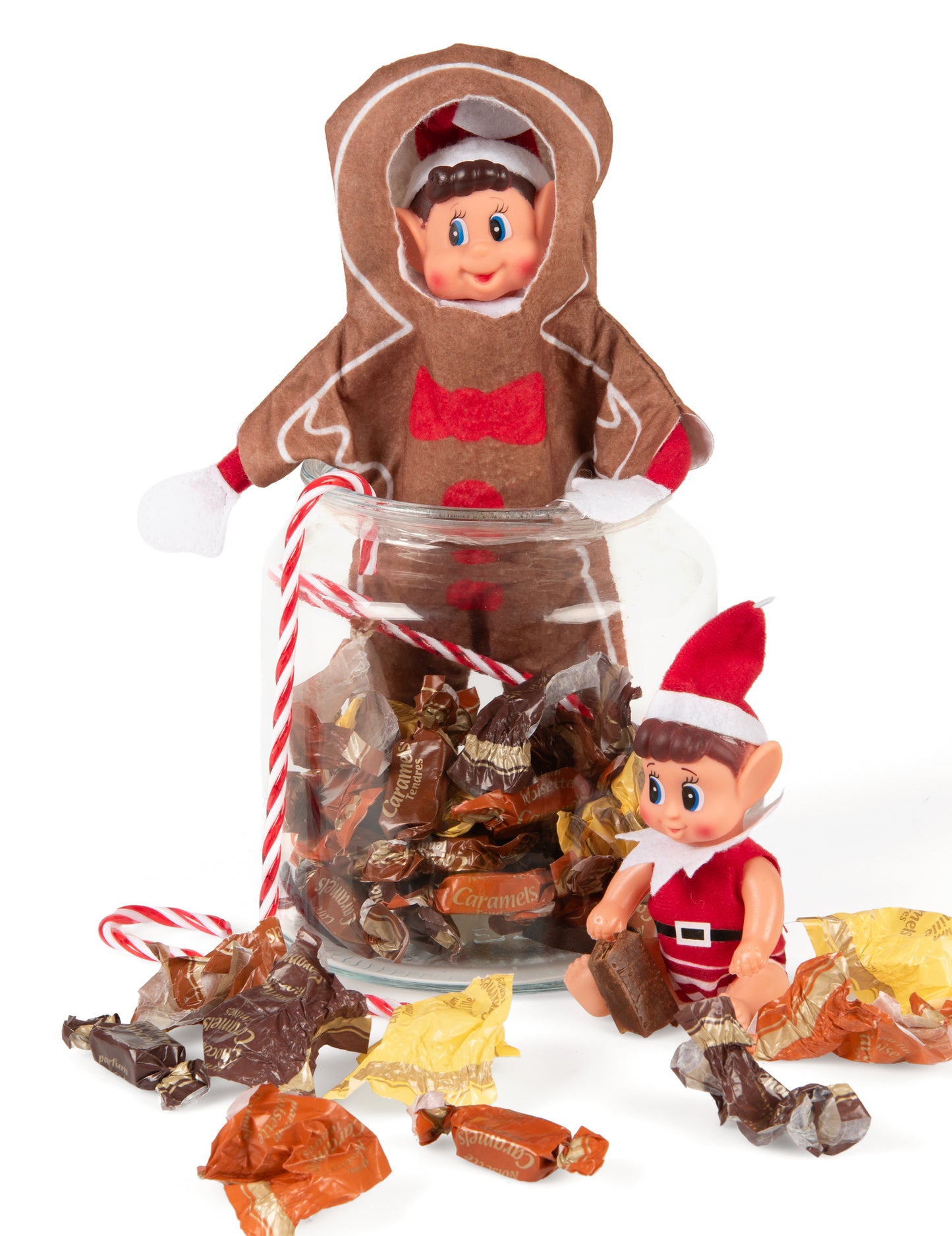 Mézeskalács jelmez egy huncut manóbabának