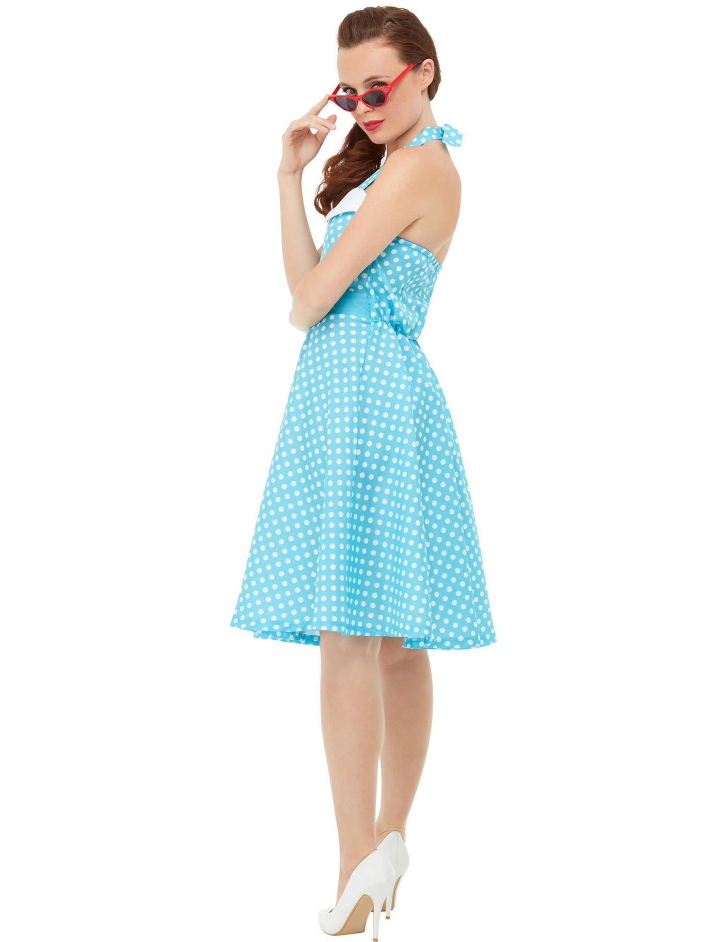 Retro kék pin-up jelmez nő