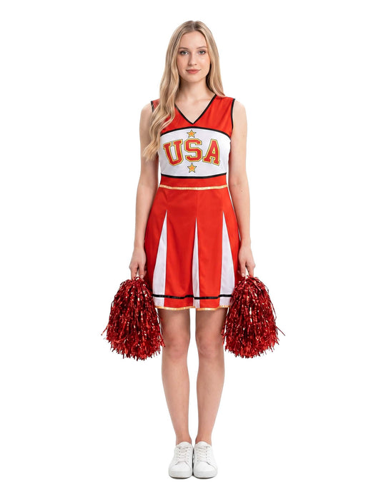 Pompom lány USA vörös nő jelmez