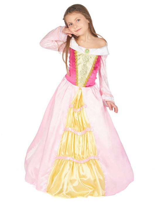 Vue de face du déguisement de princesse pour fille