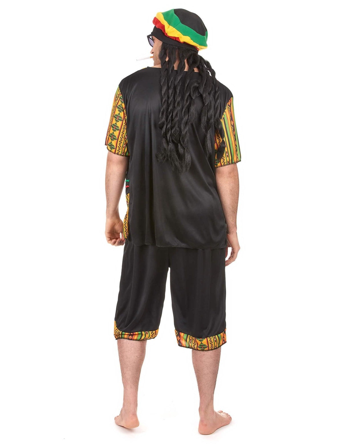 A rasta férfi jelmez hátulnézete