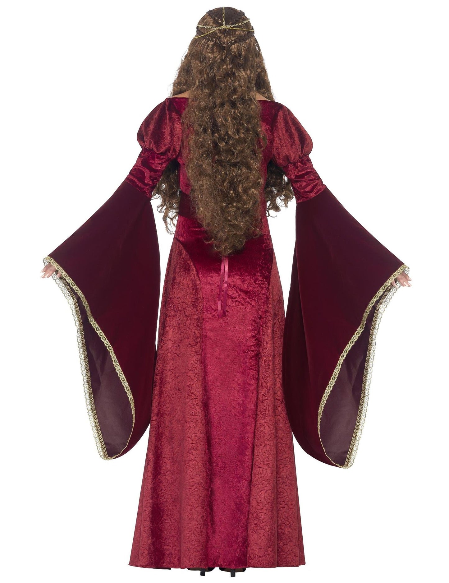 Vörös középkori királynő álruhás nő