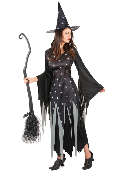 Vue de profil du déguisement de sorcière terne pour femme