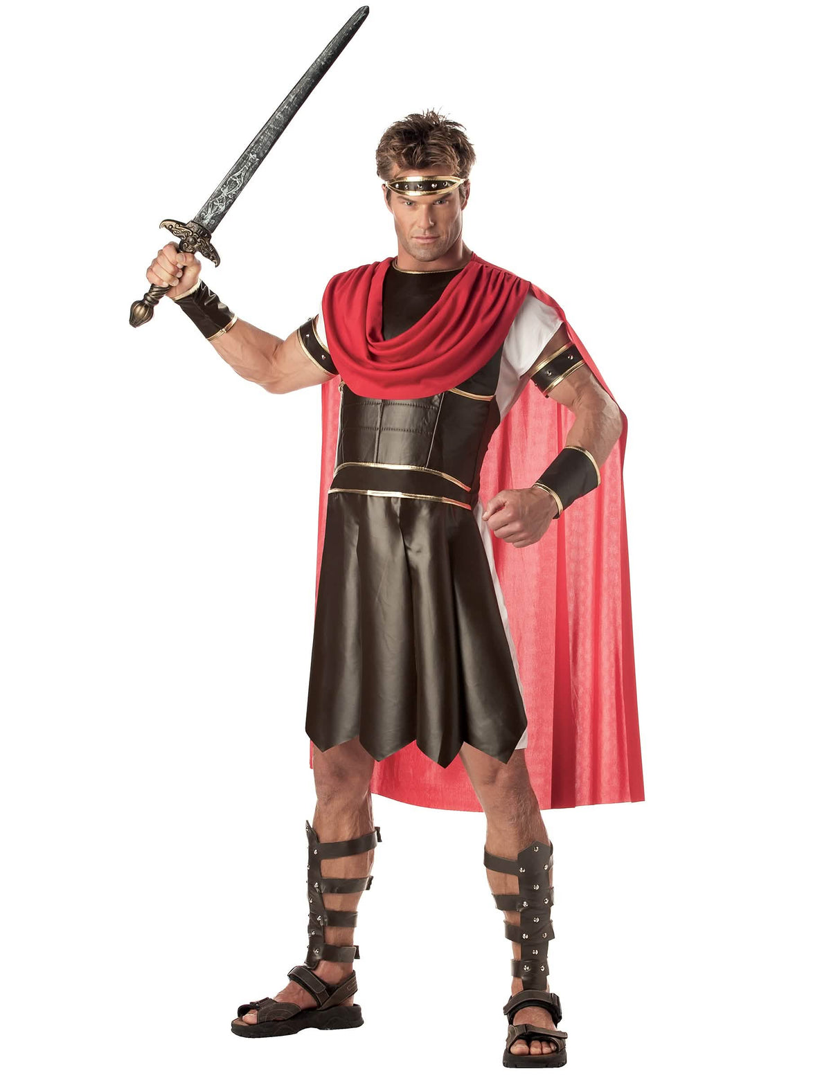 Spartacus jelmez férfiaknak, fekete és piros, köpennyel