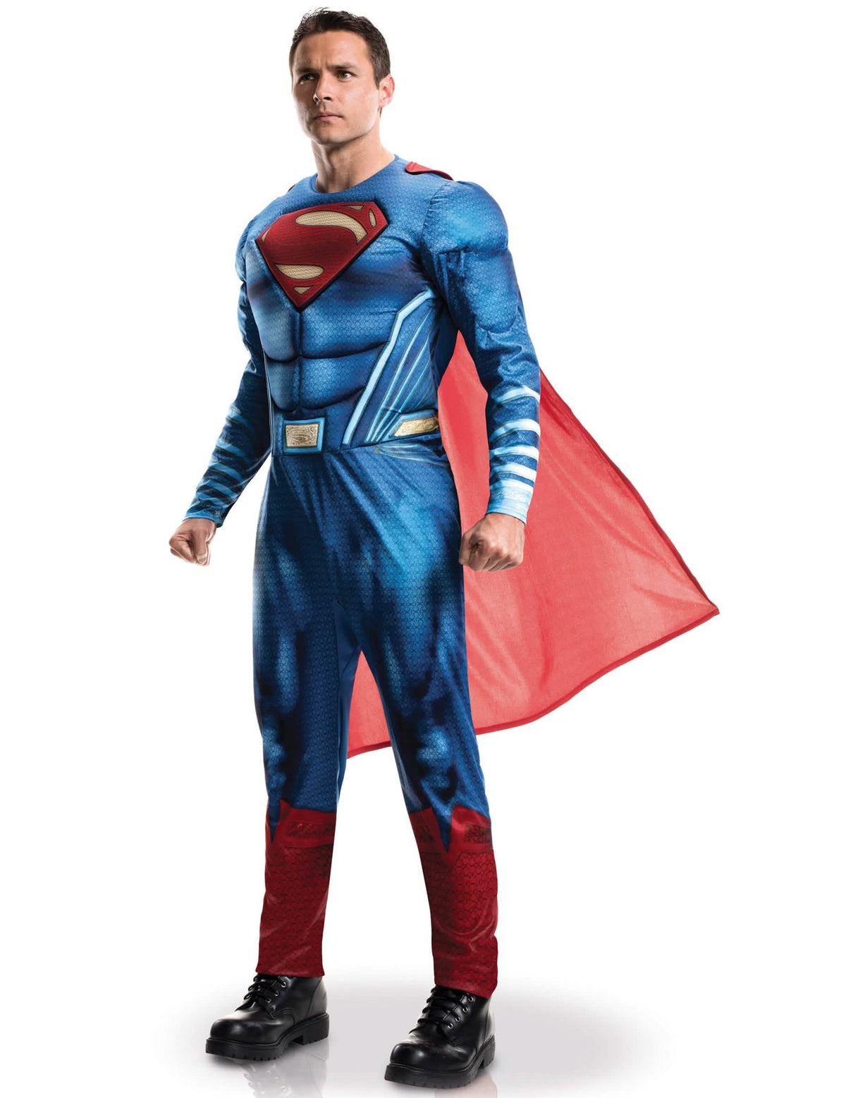 Superman Justice League felnőtt jelmez piros és kék köpenyjelzővel