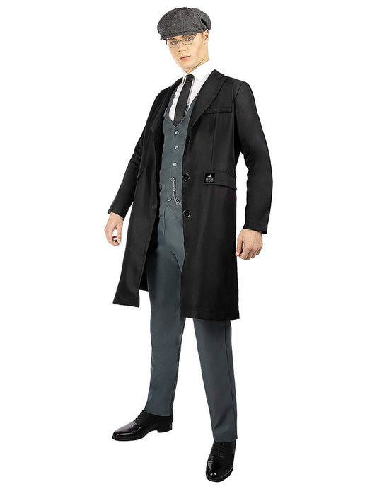Vue de face du déguisement de couple Tommy et Arthur Shelby Peaky Blinders pour adultes