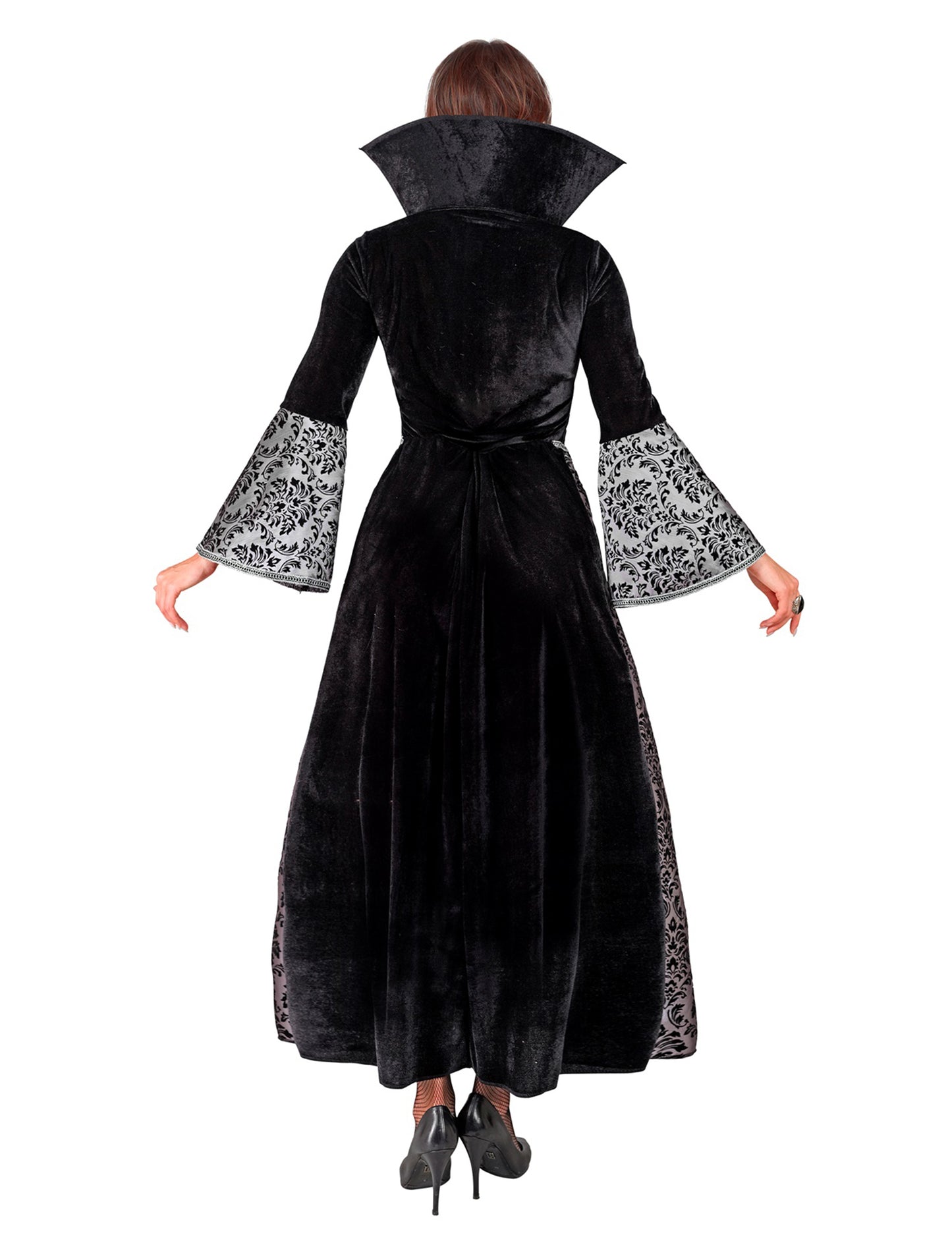 Vue de dos du déguisement vampire baroque pour femme