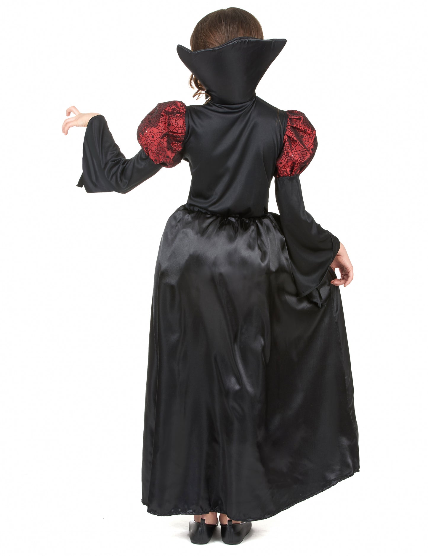 Vue de dos du déguisement vampire manches bouffantes