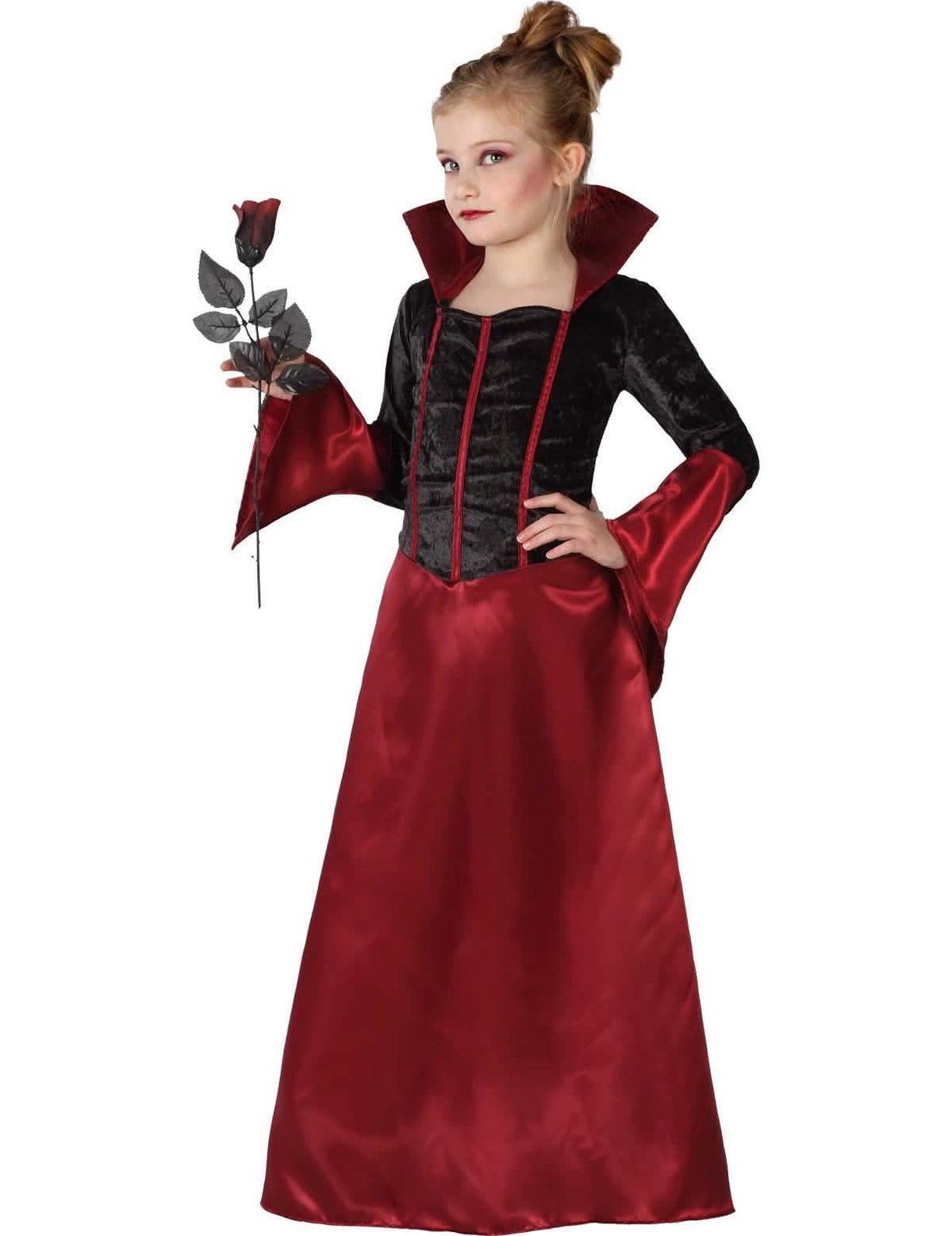 Vámpír jelmez lányoknak piros és fekete halloween d