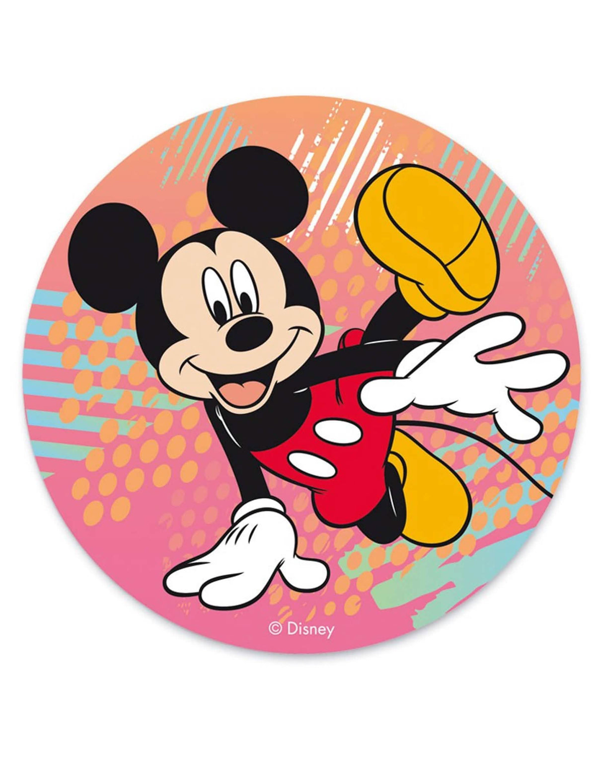 Mickey egér táncoló rózsaszín és sokszínű ostyalap
