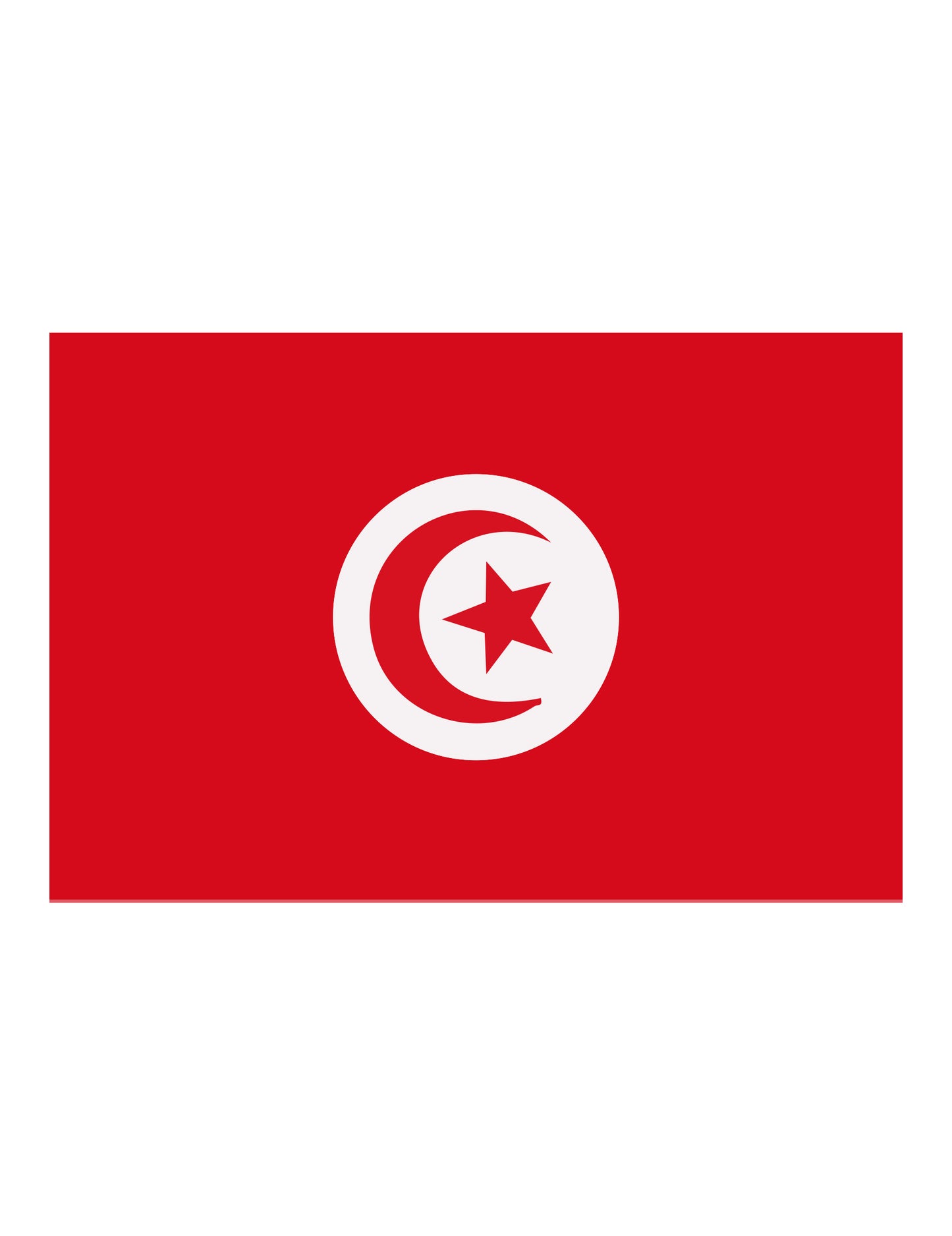 Drapeau Tunisie pour supporter rouge avec croissant et étoile blanche