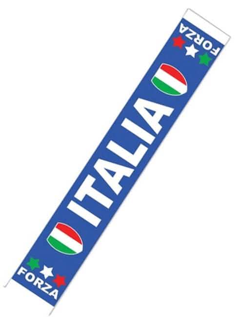 olaszország szurkoló sál felnőtt számára, kék, Italia és Forza feliratokkal