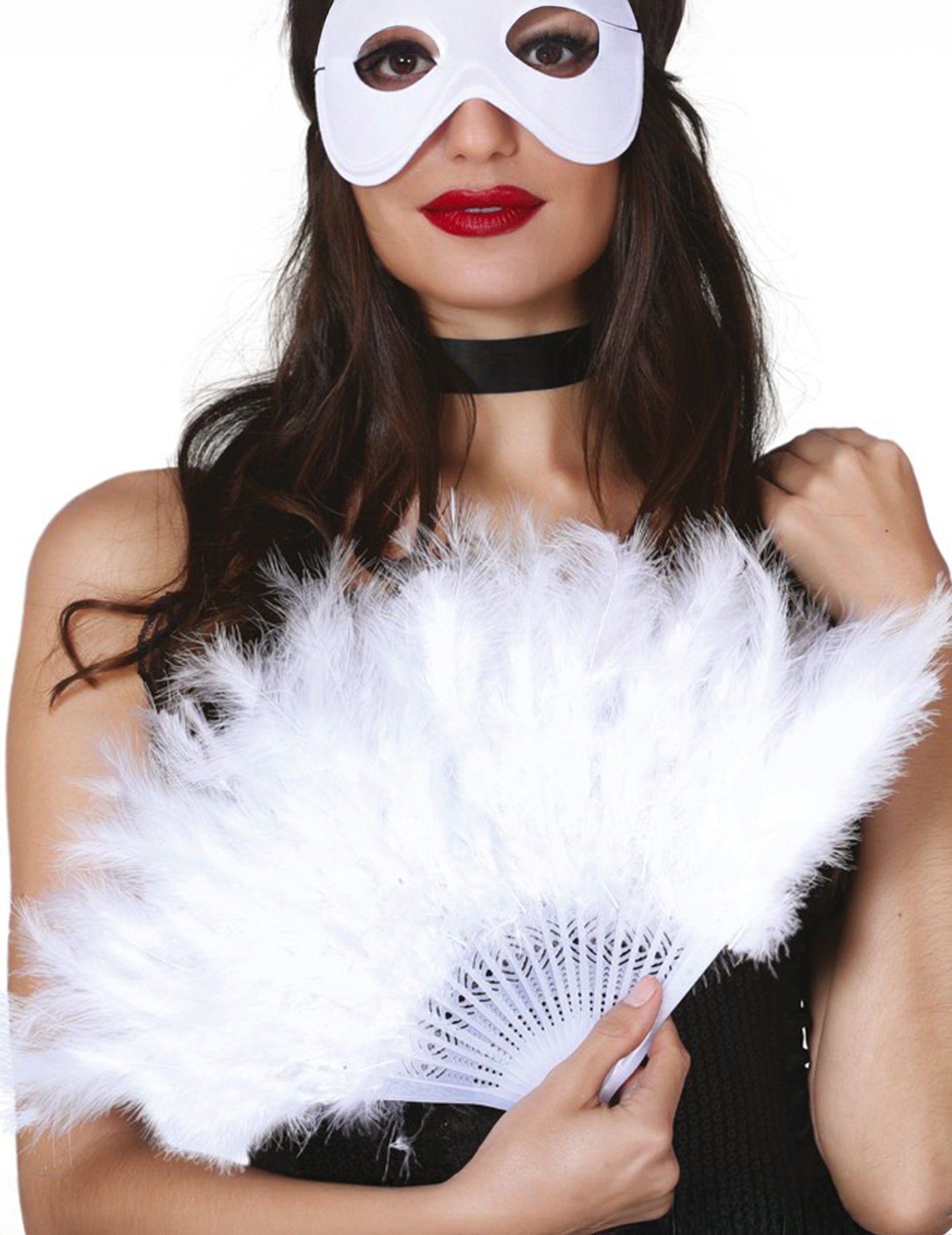 25 cm -es fehér tollas