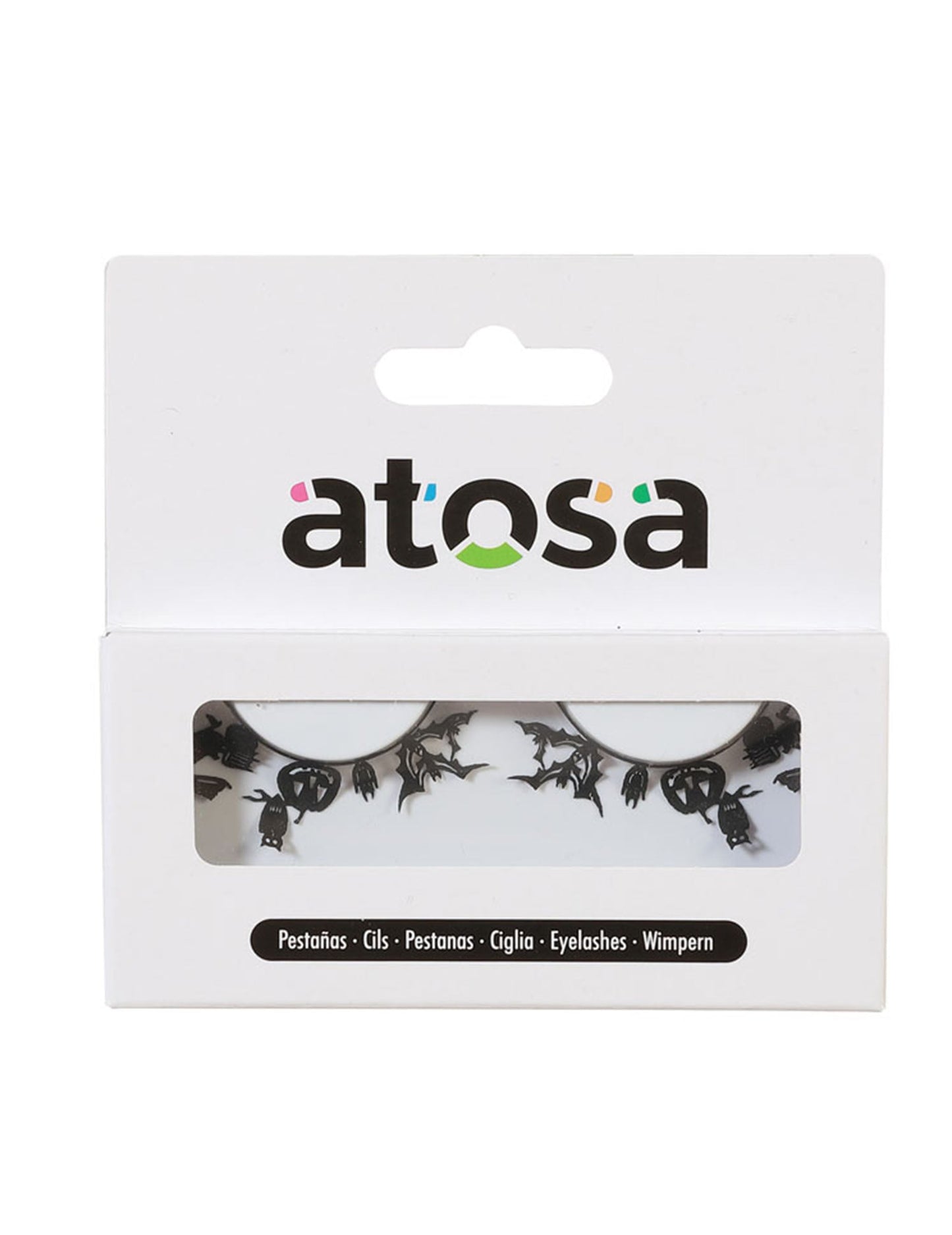 Faux cils fantaisie Halloween pour adulte noirs avec motifs chauves-souris et citrouilles