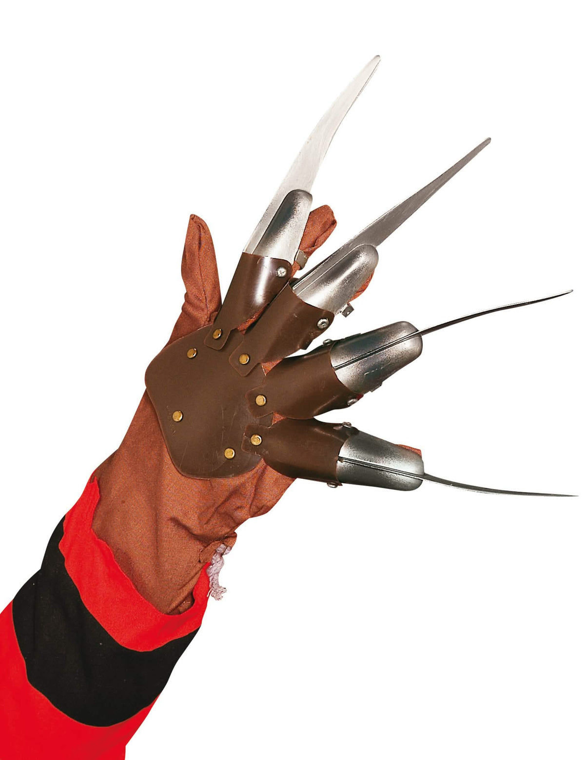 Klasszikus Freddy Krueger™ felnőtt barna kesztyű ezüst karmokkal