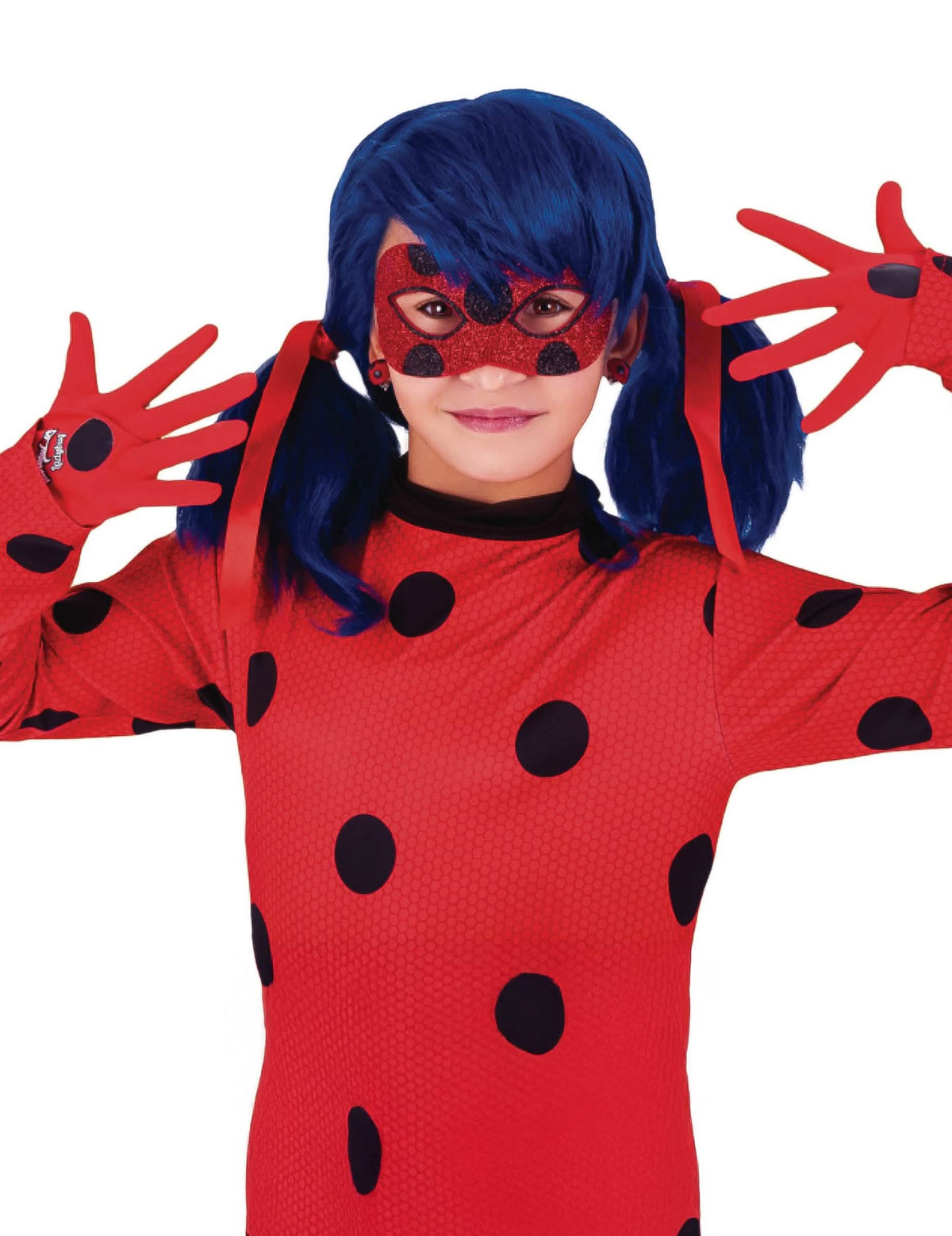 Ladybug™ gyermek piros kesztyűk fekete pöttyökkel
