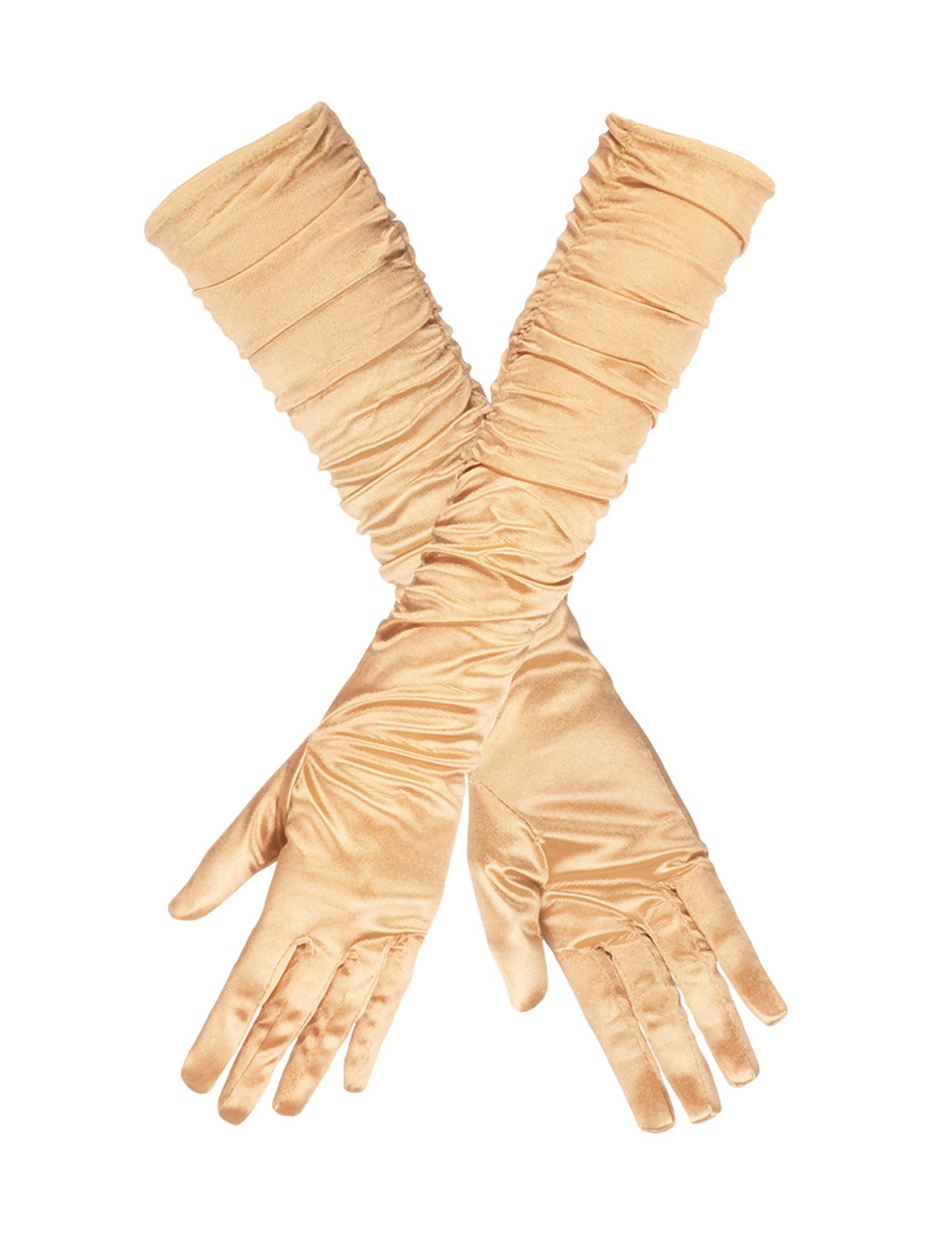 Hosszú arany szatén kesztyű nő