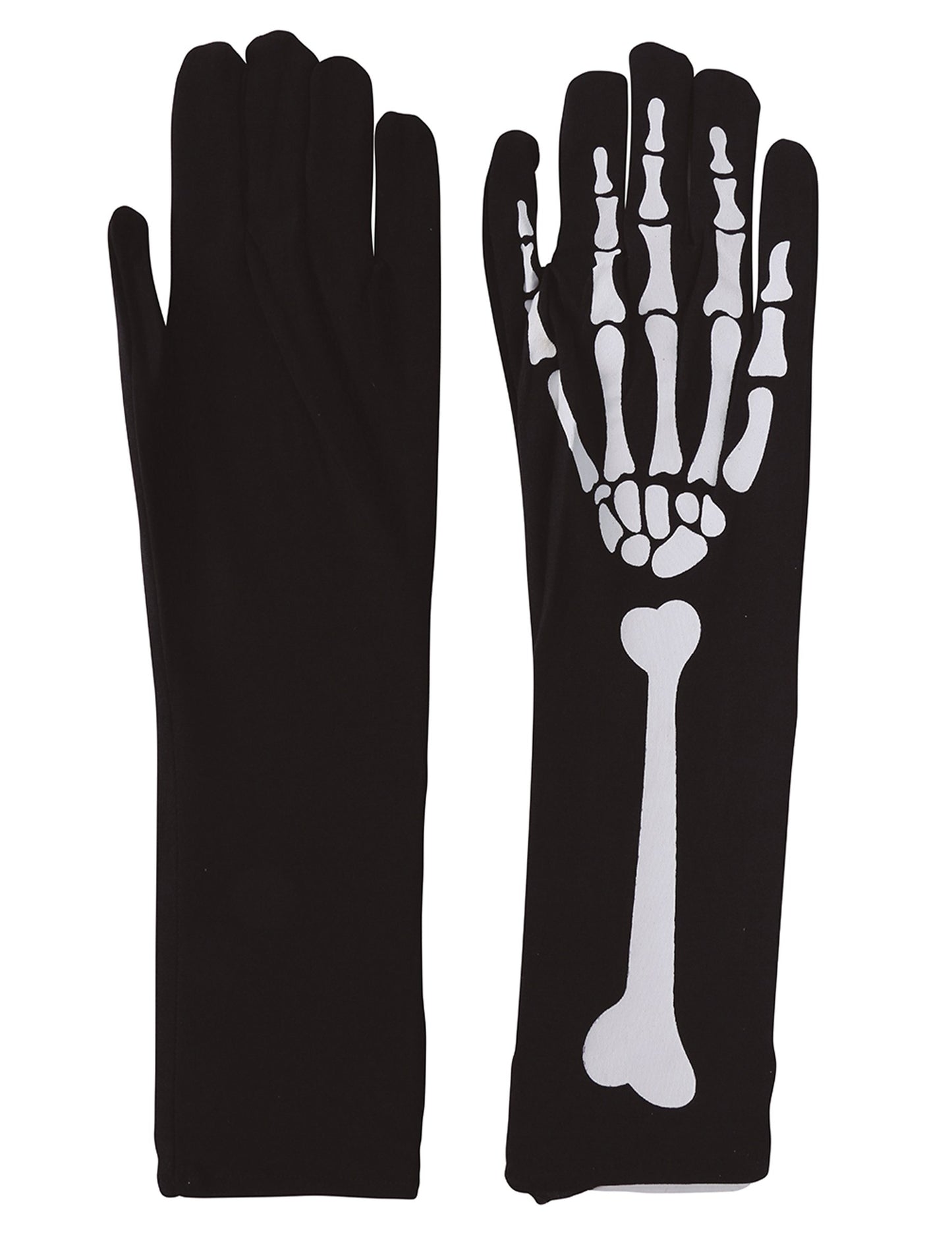 A csontváz kesztyűk elölnézeti és hátulnézeti képei