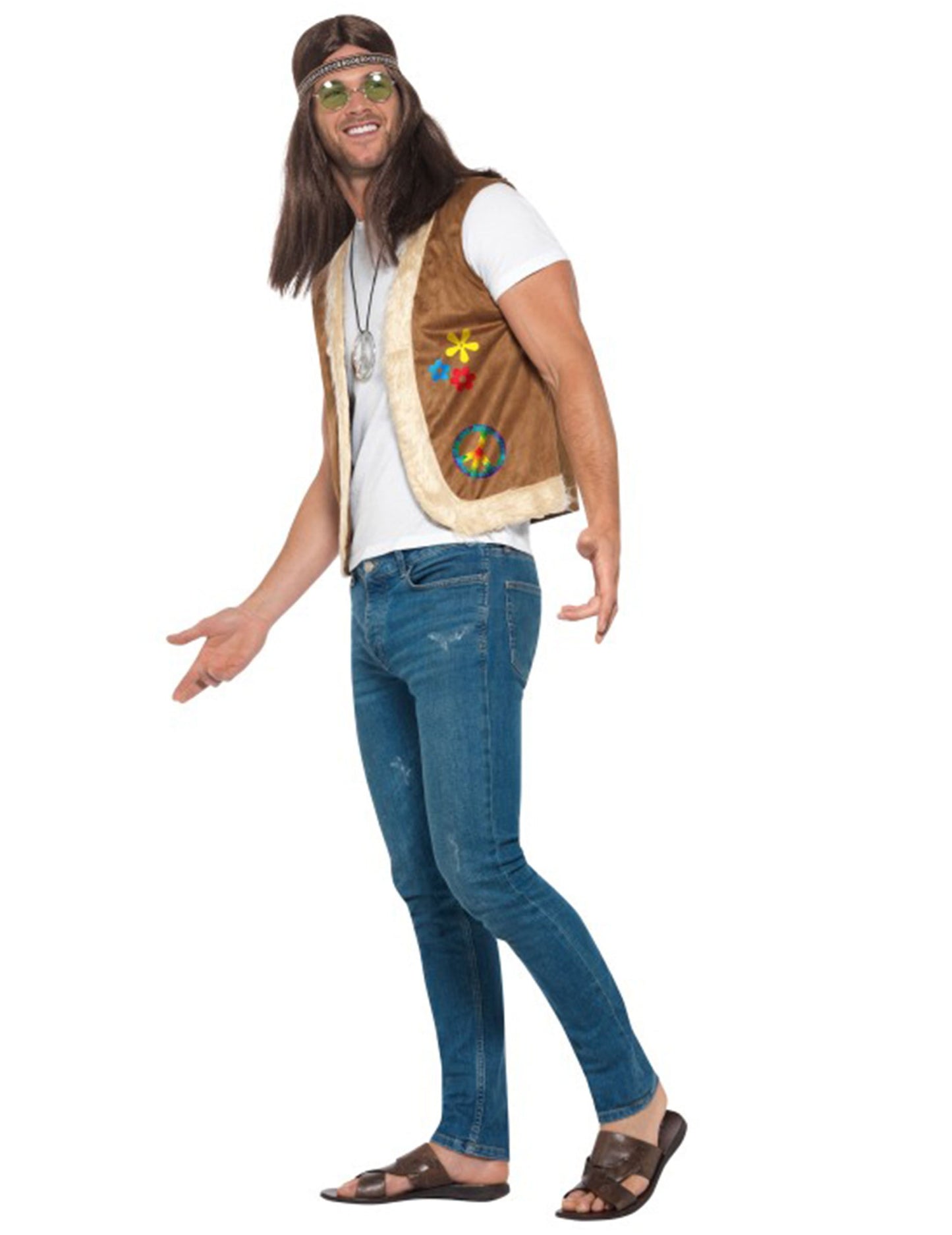 Hippi mellény felnőtt szőrrel