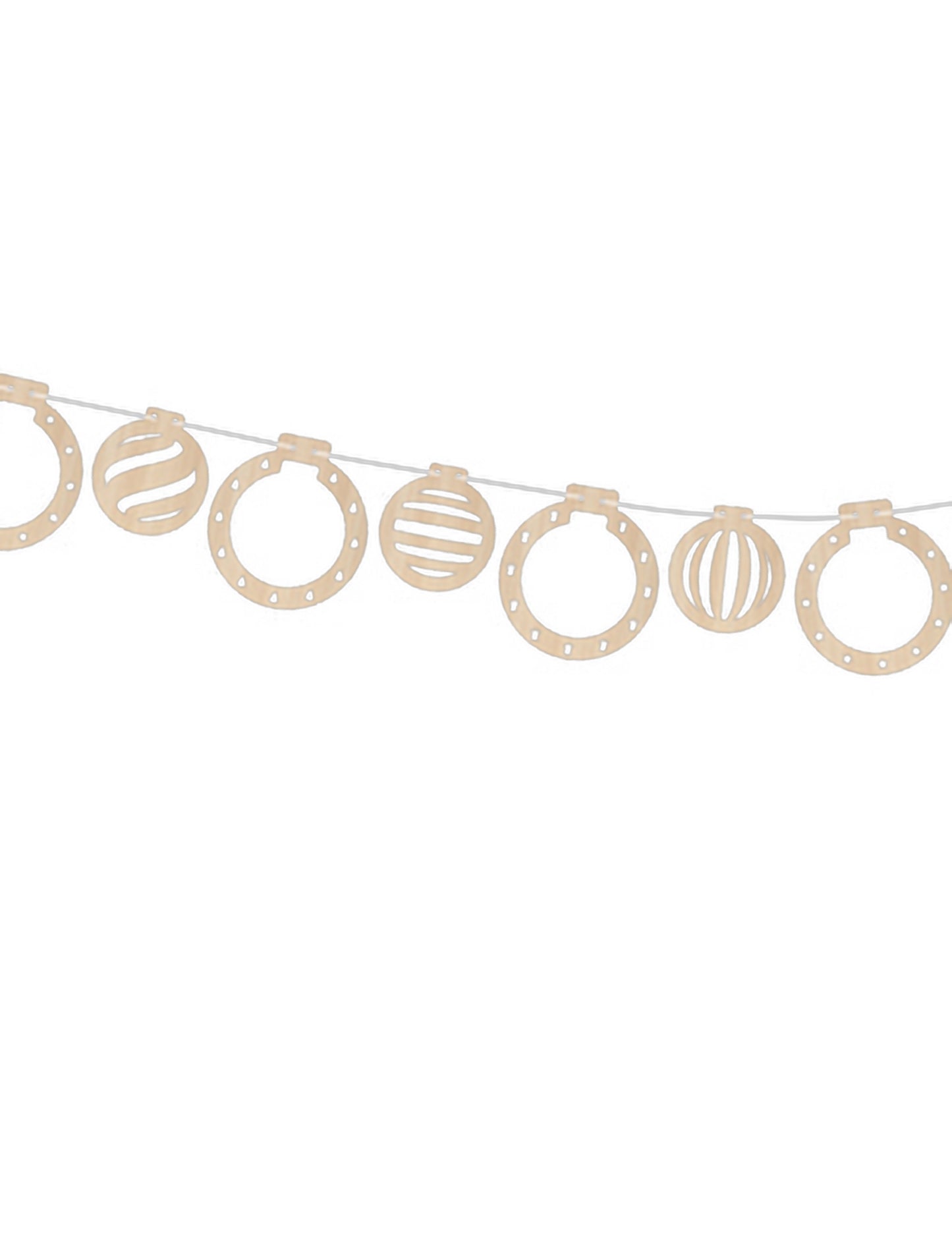 12 áttört fa karácsonyfadíszből álló girland, 2 m