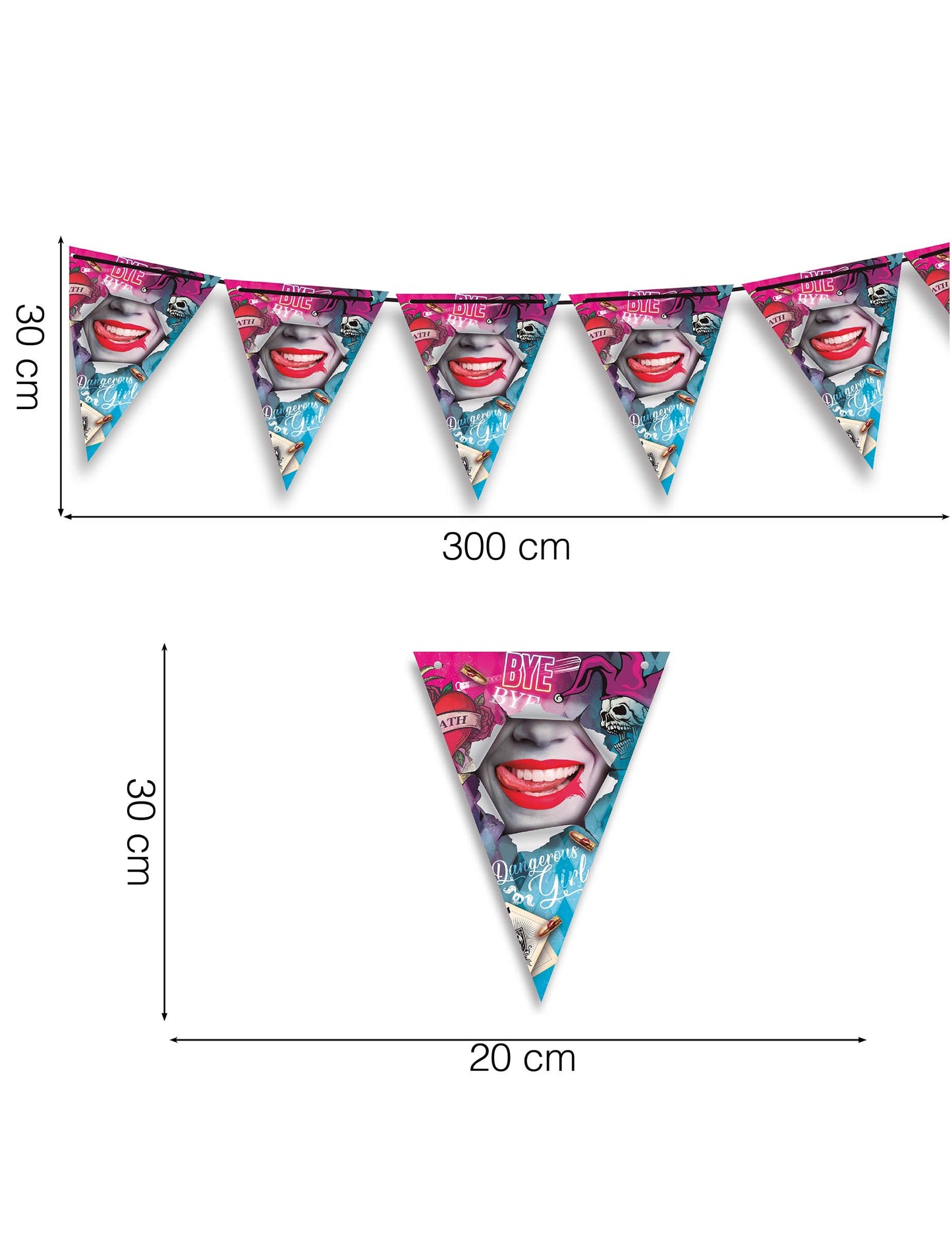 Garland a rajongókban veszélyes lány 300 cm