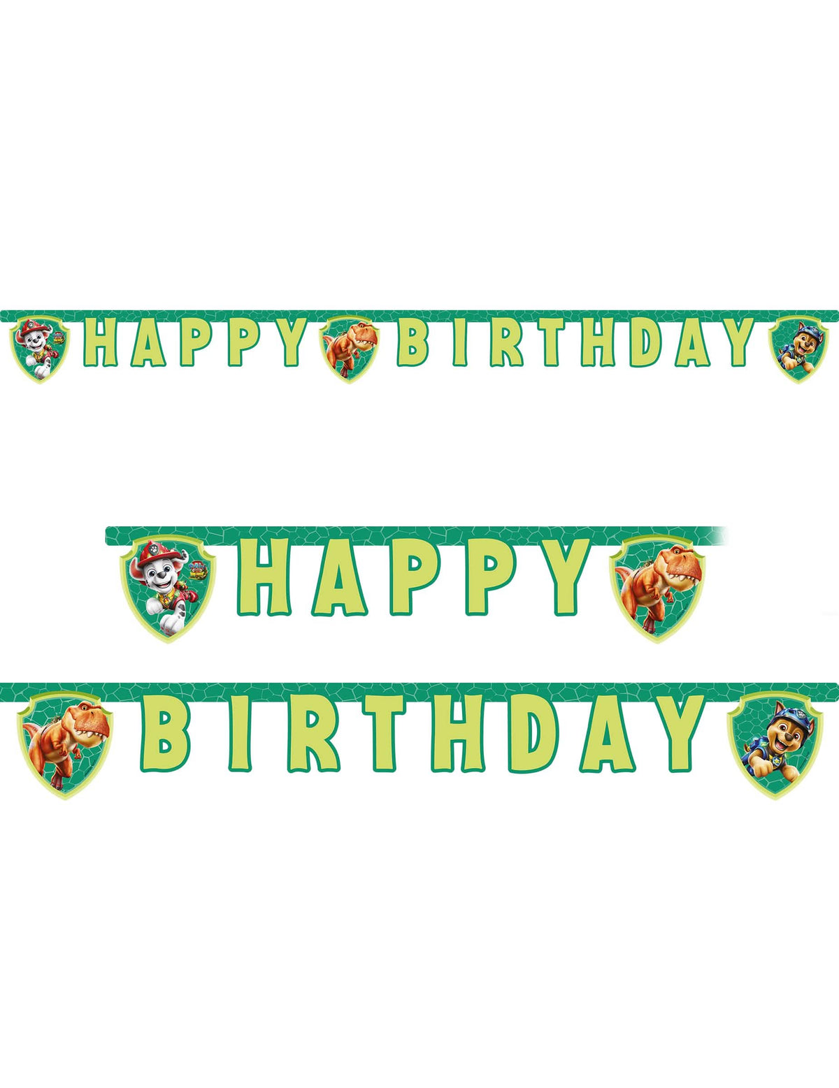 Mancs Őrjárat™ Dino movie Happy Birthday íves girland 200 cm