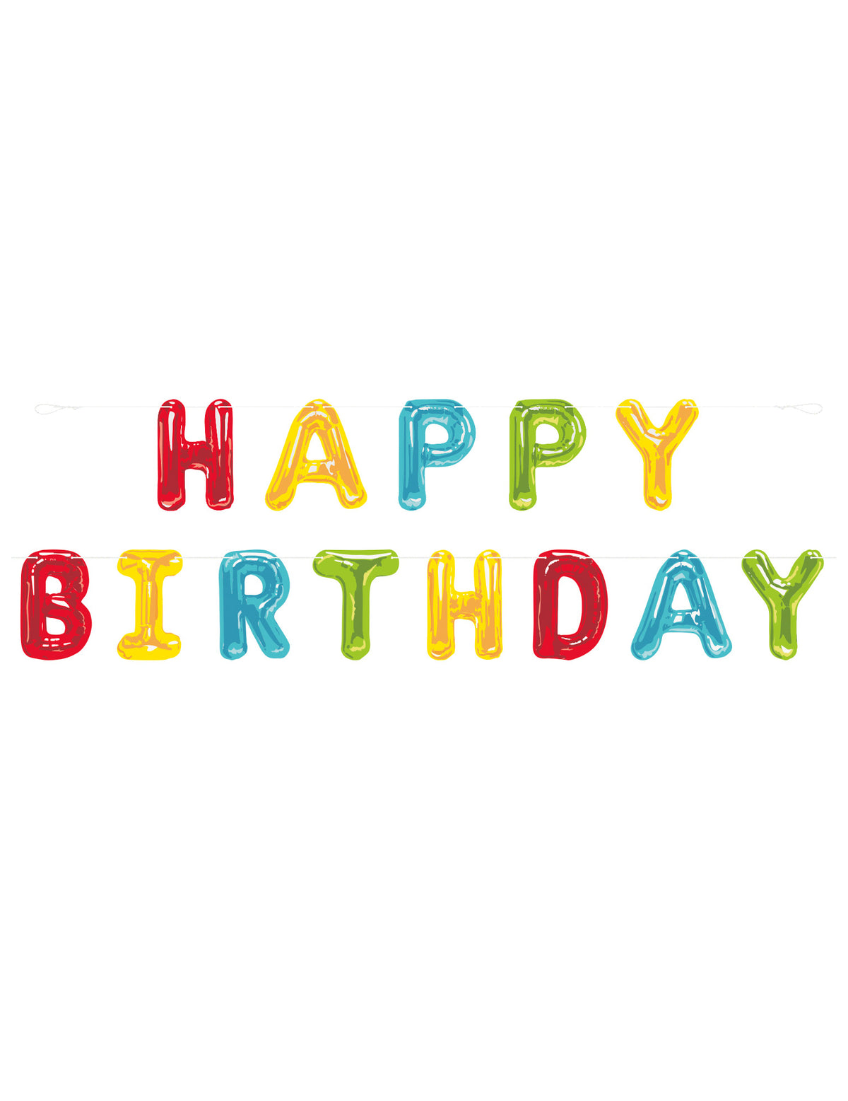 Guirlande Happy Birthday pour fête d'anniversaire avec lettres colorées multicolores