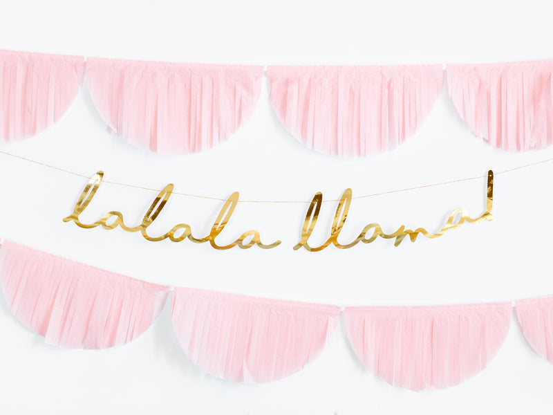 Kartonból készült girland, arany láma, 12,5 x 82 cm születésnapra