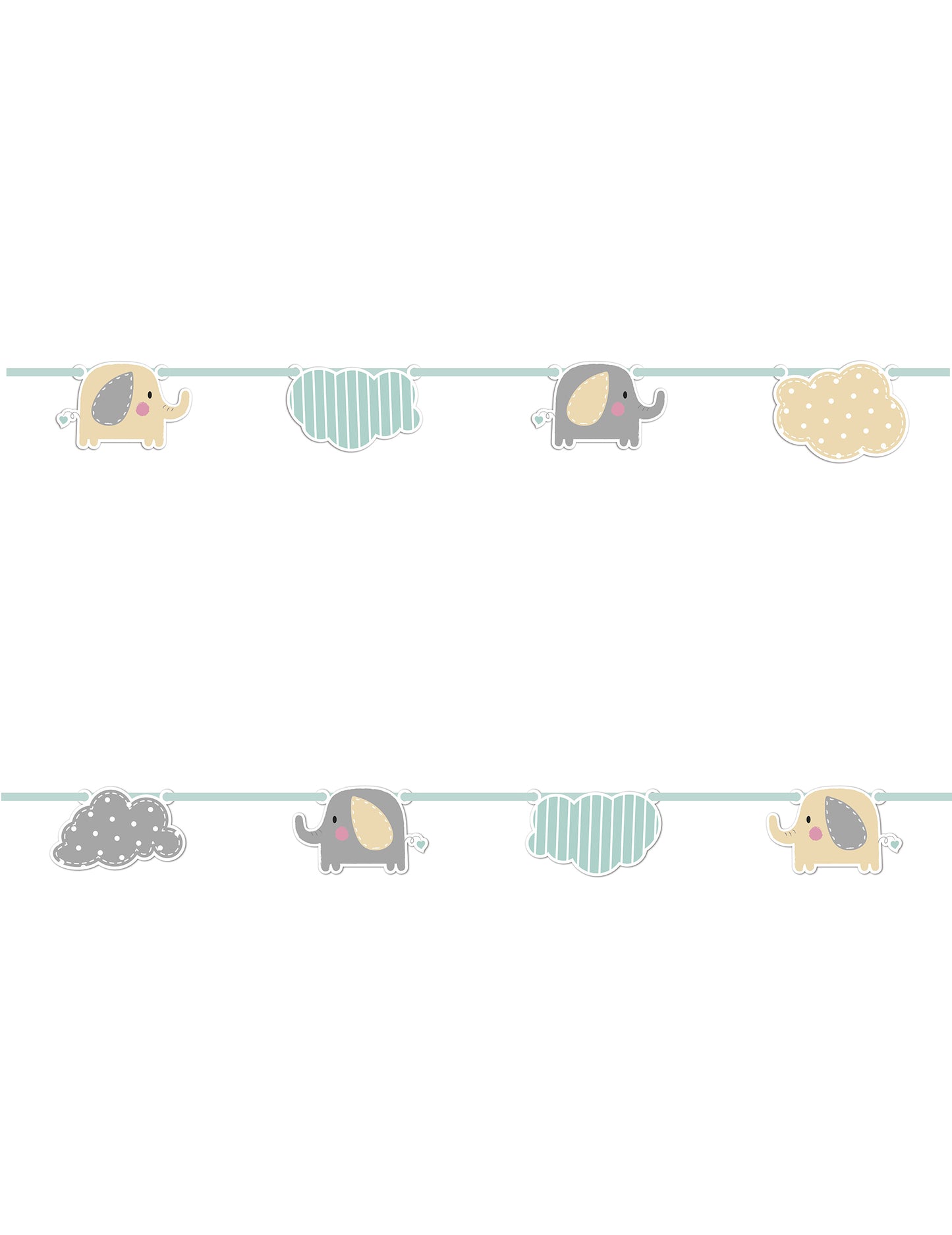 Karton füzér bébi elefánttal (2m) és felhőkkel